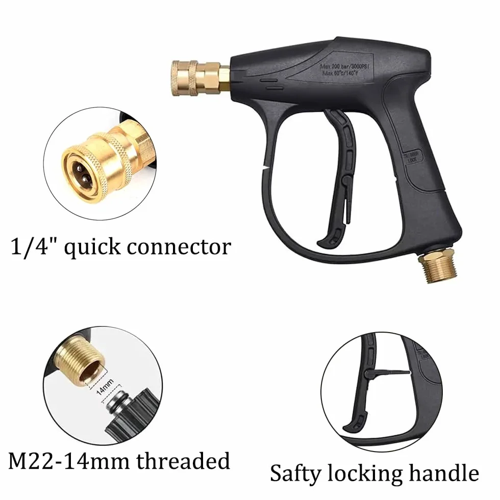 Pistolet do myjki wysokociśnieniowej Karcher 4350 PSI 1/4" M22 14 mm z 5 dyszami i adapterem szybkiego podłączenia