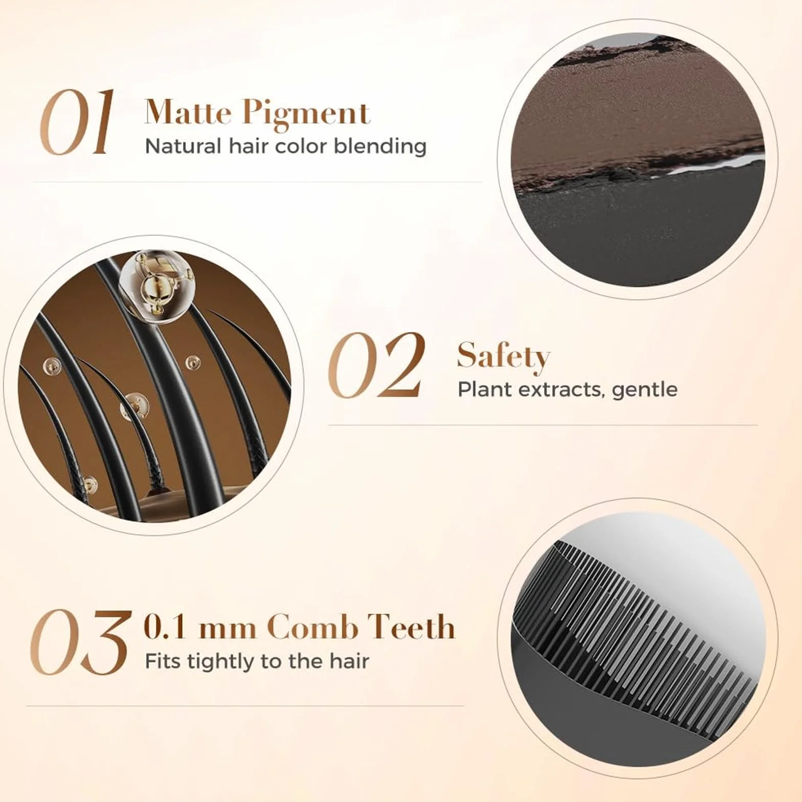 Hair Dye Comb, natychmiastowy kij do koloryzacji z wbudowanym grzebieniem, odporny na pot i farbowanie włosów, do zakrycia włosów, mężczyzn i kobiet (brązowy)