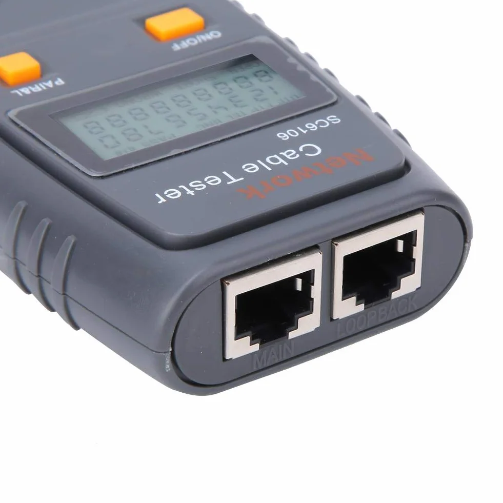 Tester kabli Lokalizator linii RJ11 RJ45 SC6106 Tester sieci LAN Tester kabli przewodowych Test linii elektrycznej z wyświetlaczem LCD