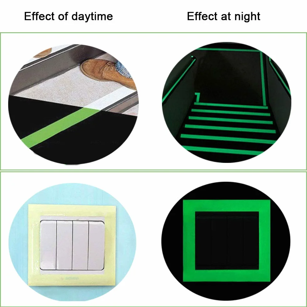 Premium 10 m x 1 cm zielona fluorescencyjna taśma klejąca, świecąca taśma klejąca, fosforowa taśma do oznaczania, samoprzylepna taśma ostrzegawcza, Glow in The Dark