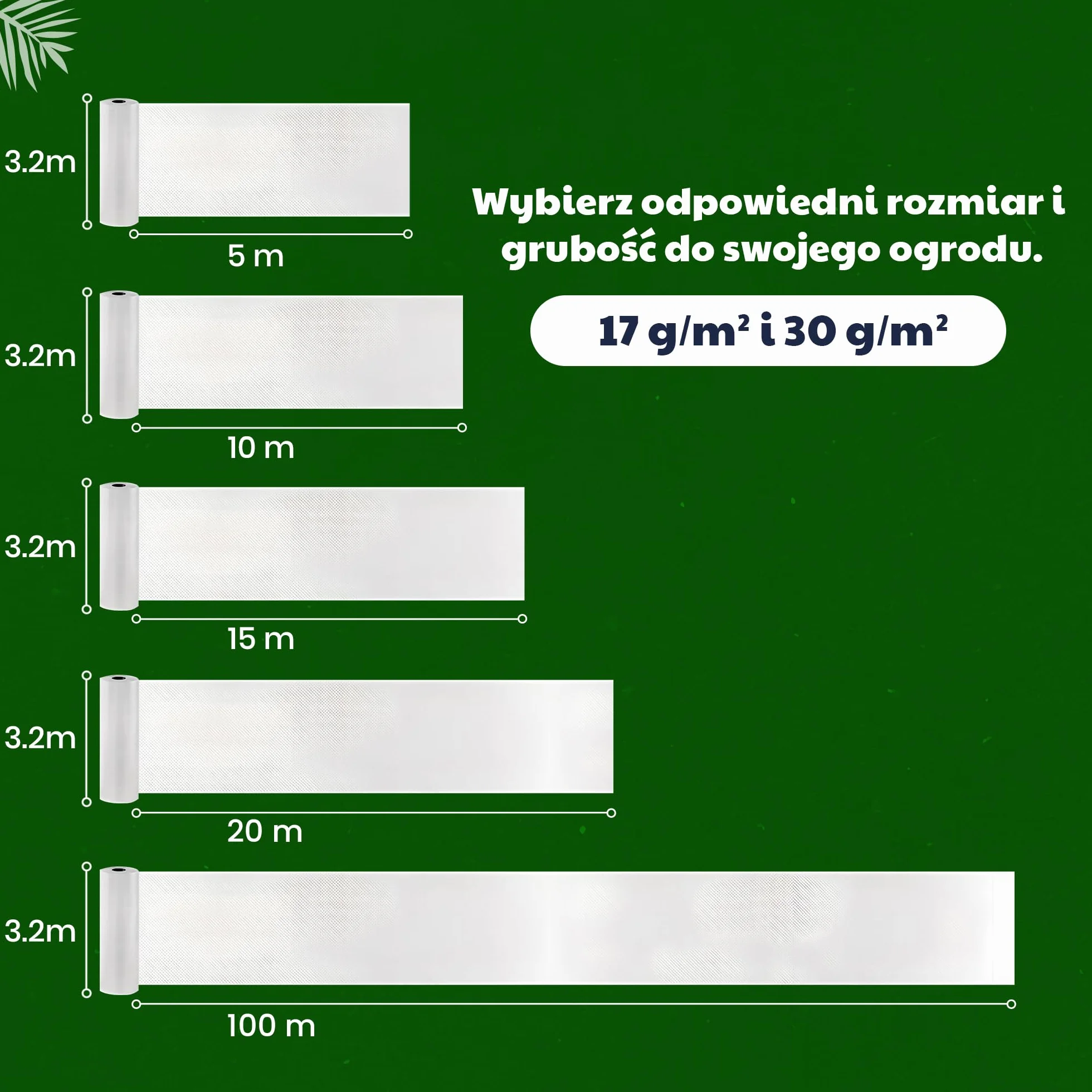 GARDENIX Włóknina inspektowa oddychająca 17 g/m² włóknina ogrodowa 3,2 x 10 m (32 m²) wspomaga zdrowy wzrost, chroni rośliny, kwiaty i warzywa przed zimnem, mrozem i wiatrem