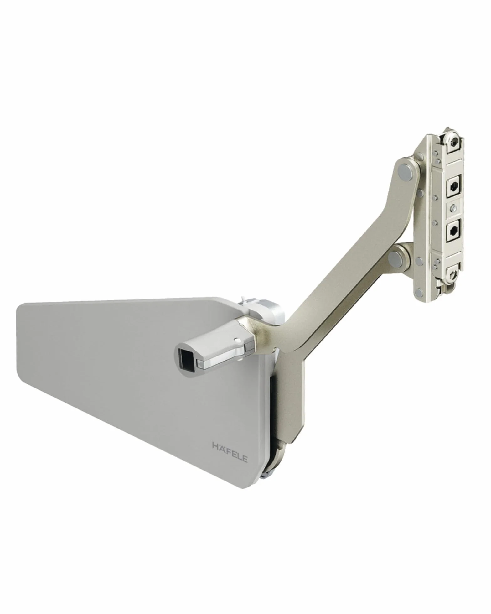 Gedotec Okucie do podnoszenia przedniego FREE UP szare, okucie klapowe R3us 5,0-9,7 kg, wysokość korpusu 430-600 mm, szerokość korpusu do 600 mm, w zestawie drążek poprzeczny, okucie do podnoszenia