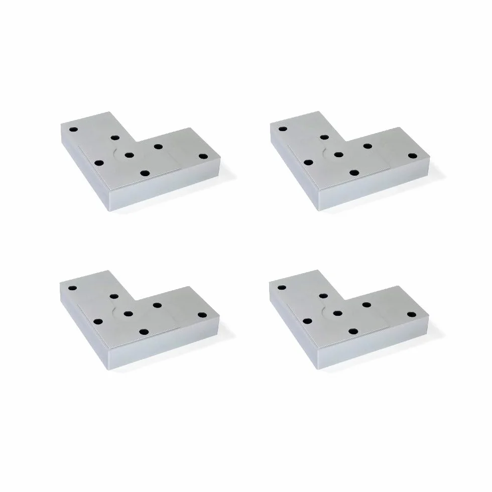 Emuca Stopka do mebli, H 12 mm x 120 mm, Plastik malowany na kolor aluminium, 4 szt