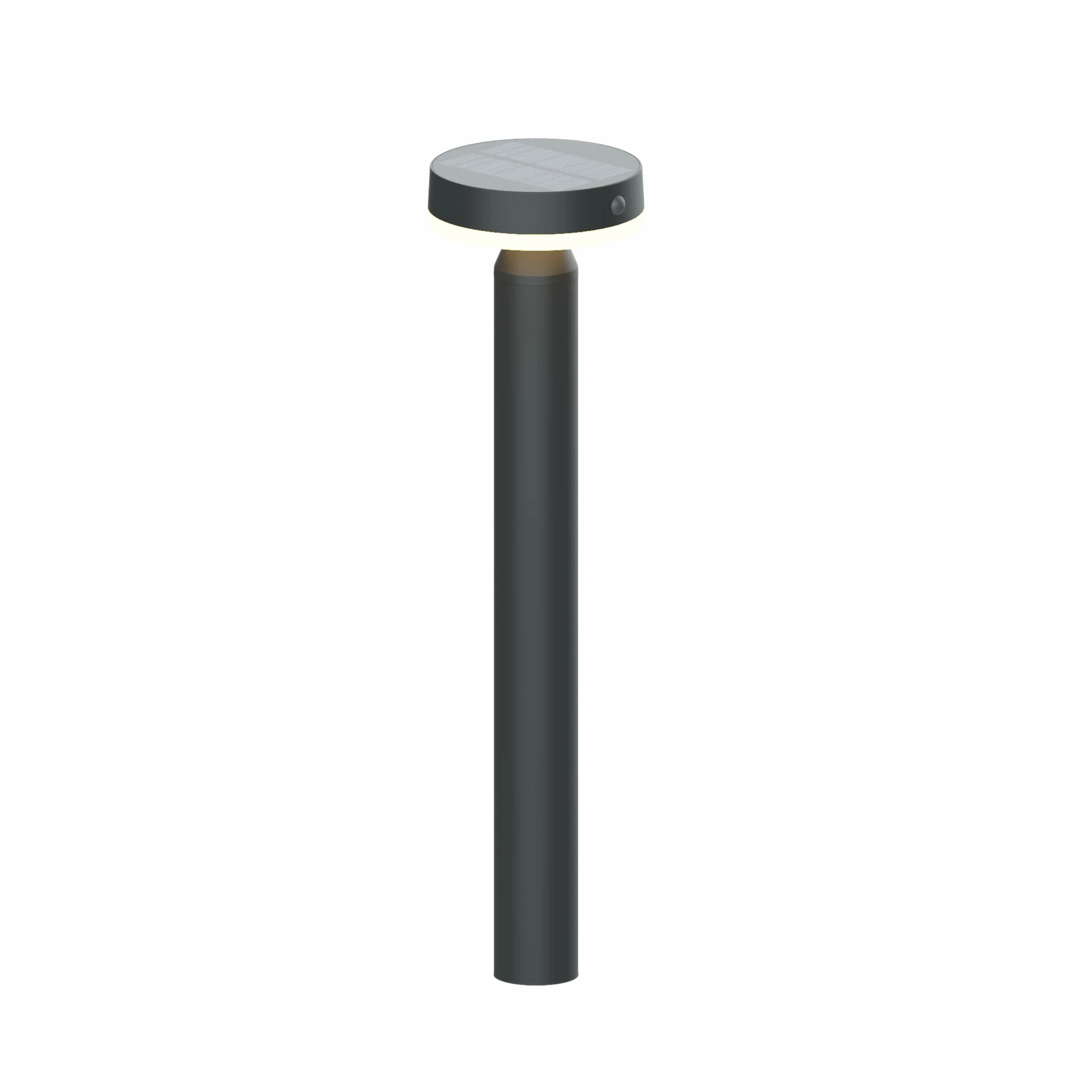 Zestaw 2 lamp solarnych do oświetlenia ścieżek BOLD, lampy solarne do użytku zewnętrznego o wysokości 50 cm z czujnikiem ruchu (czujnik PIR 100° i 6 m, odporny na warunki atmosferyczne IP44) Gun Grey