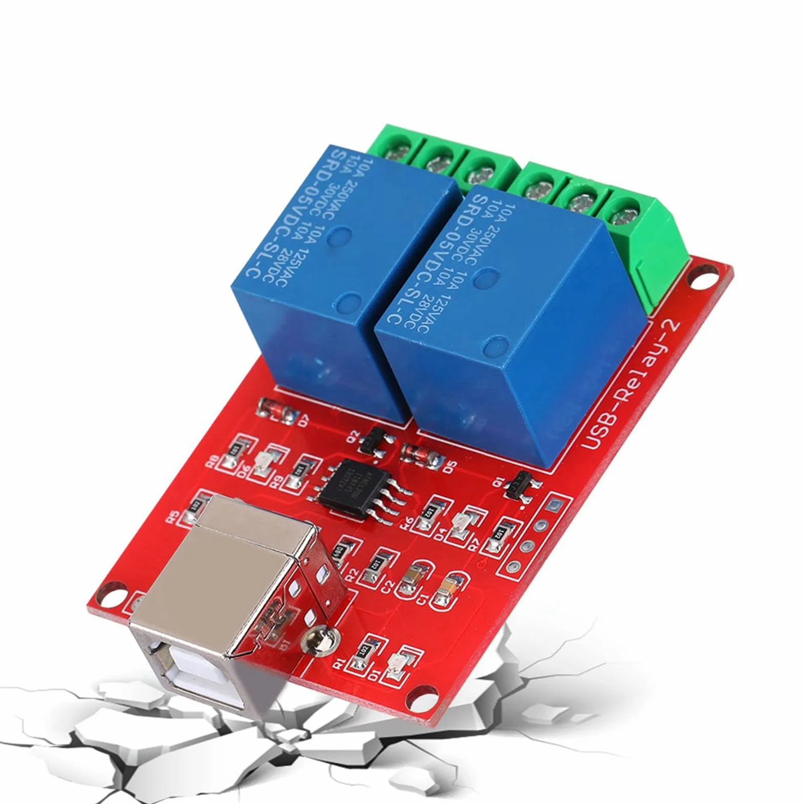 Przekaźnikowy przełącznik sterujący USB Moduł PC USB inteligentny kontroler USB 2-kanałowy 5 V, system wsparcia: dla systemu XP 32 bit, 64 bit