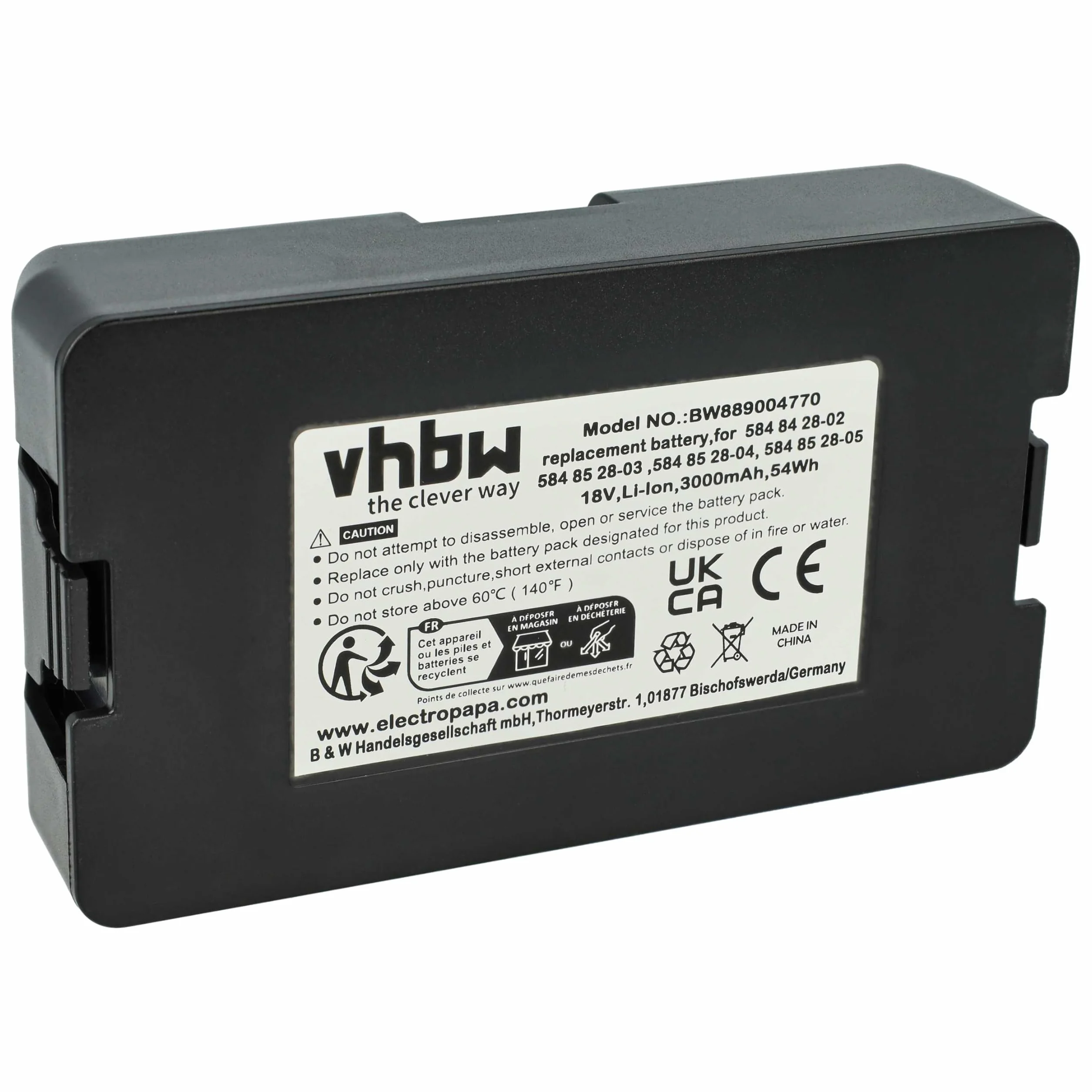 vhbw Akumulator 18V 3Ah Li-Ion do Husqvarna 5848228-01, 5848428-02, 593247201, 584 84 28-02