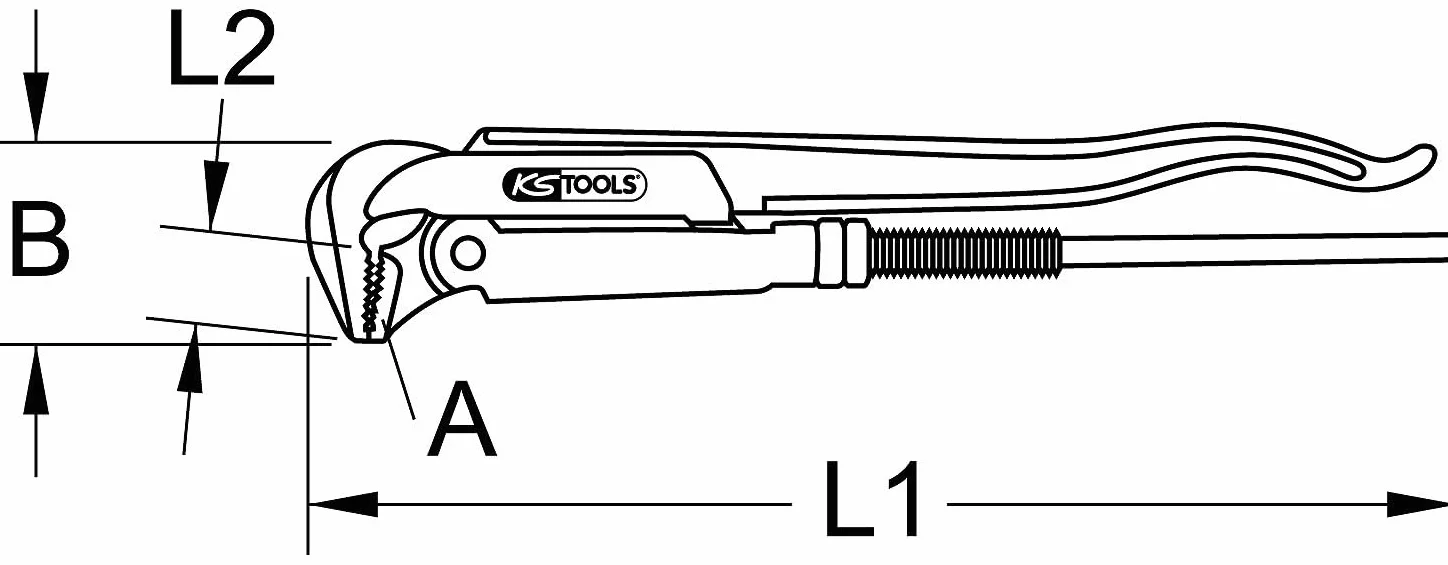 KS Tools 111.3000 Szczypce do rur naroznych, 90° zagiete,3"