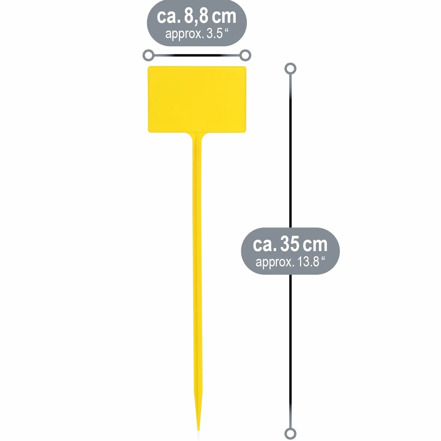 Etykiety do roślin 35 cm znaczniki do ogrodu balkon tabliczki do grządek donic 25 sztuk żółte
