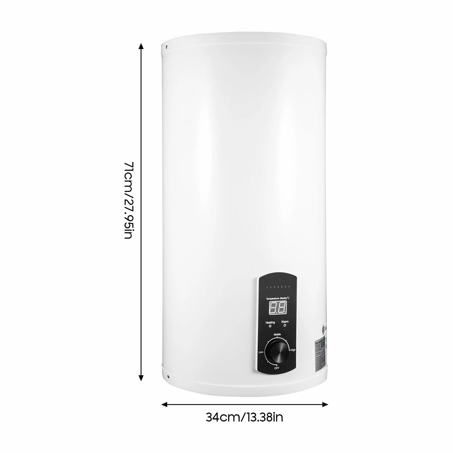 Elektryczny bojler ciepłej wody 50 L 2000 W 220 V wiszący na ścianie emaliowany pojemnik wewnętrzny LED