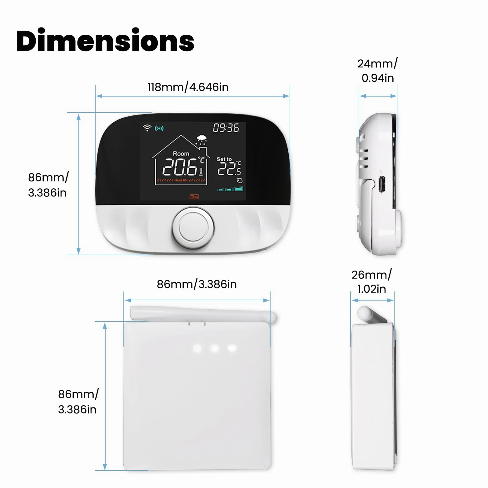 Bezprzewodowy termostat RF WIFI bezprzewodowy termostat Wi-Fi, kompatybilny z Alexa Google, do kotła gazowego