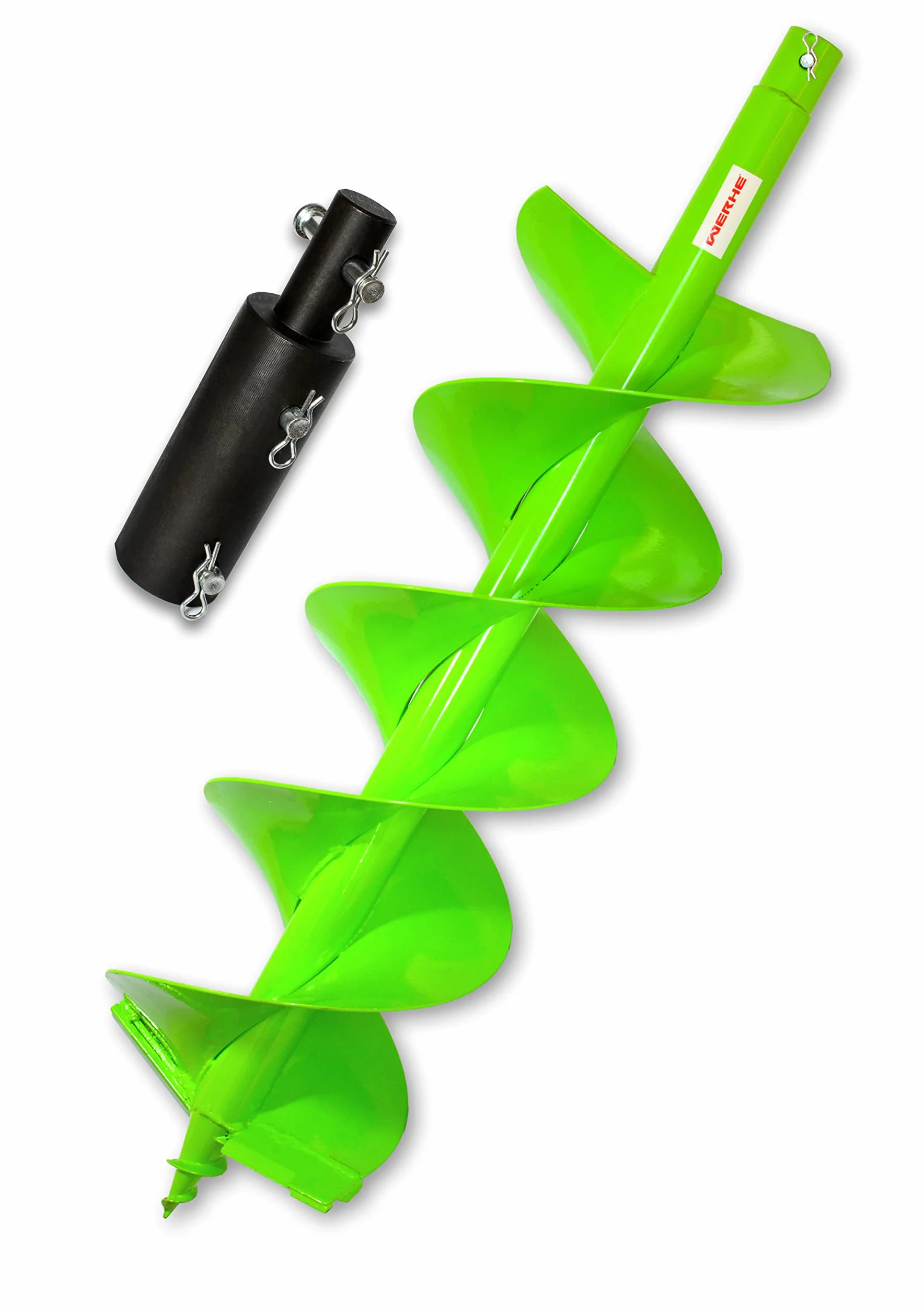 WERHE świder ziemny z podwójną spiralą Ø 250 mm, długość 80 cm | stal, chwyt 20 mm z adapterem 25/20 mm, SDS Max, głębokość robocza 60 cm, ok. 8 kg