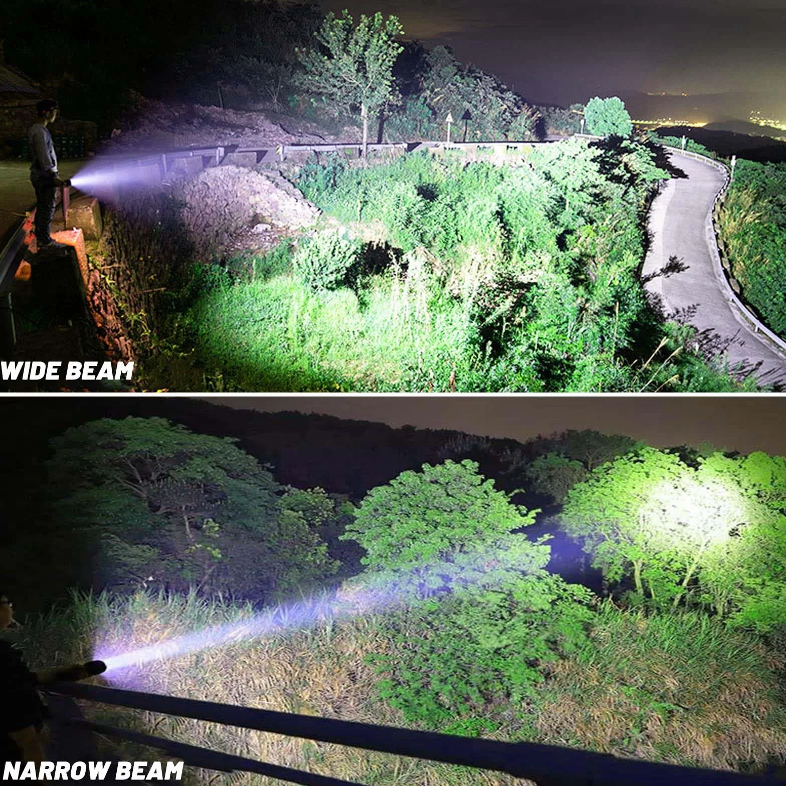 Latarka do ponownego ładowania, 990 000 lumenów, bardzo jasna latarka LED, wysoka jasność z kablem USB, 5 trybów, wodoodporna latarka, mocne światło błyskowe do domu, na kemping, wędrówki
