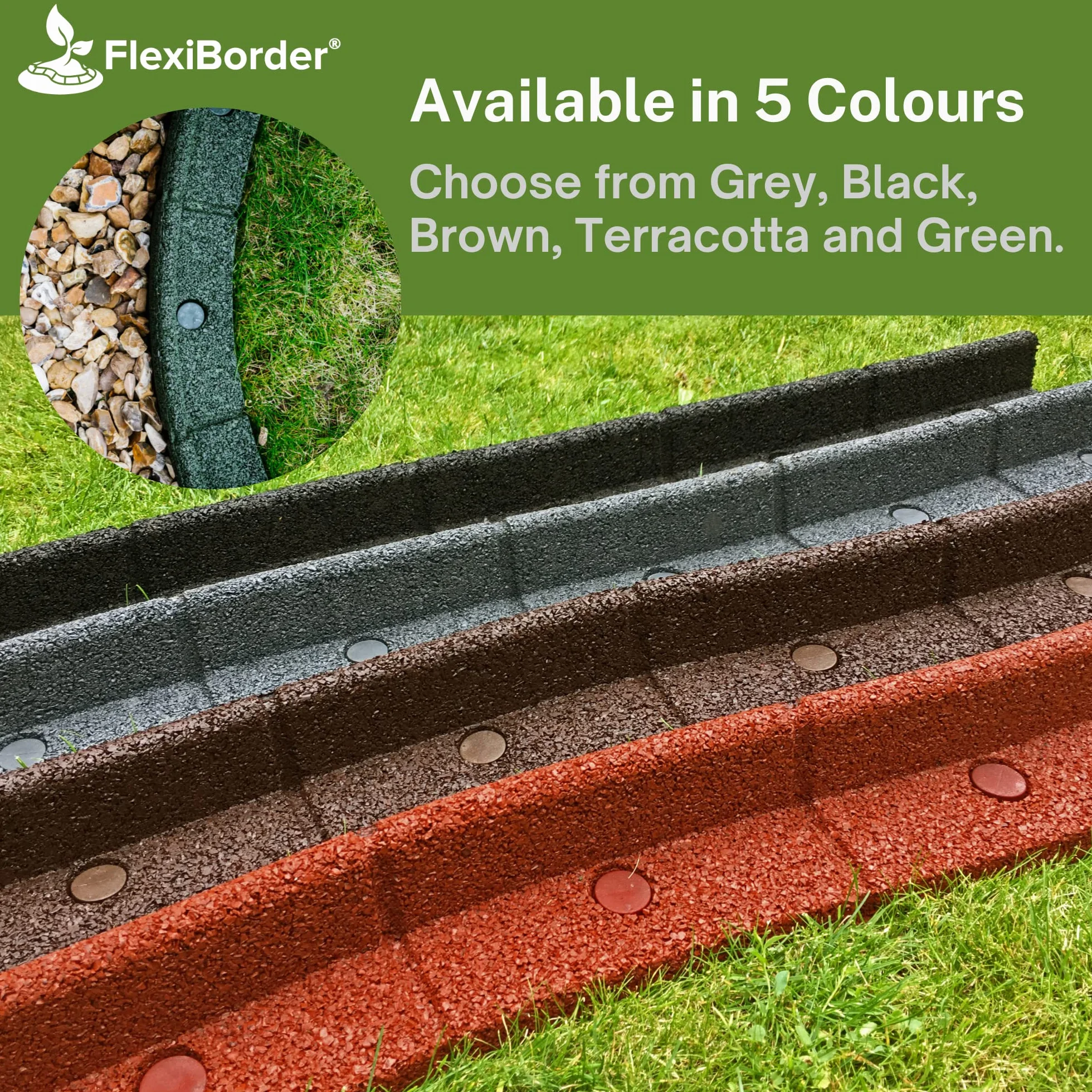 EcoShape FlexiBorder elastyczny system krawędzi trawnika 6 x 1 metr czarny