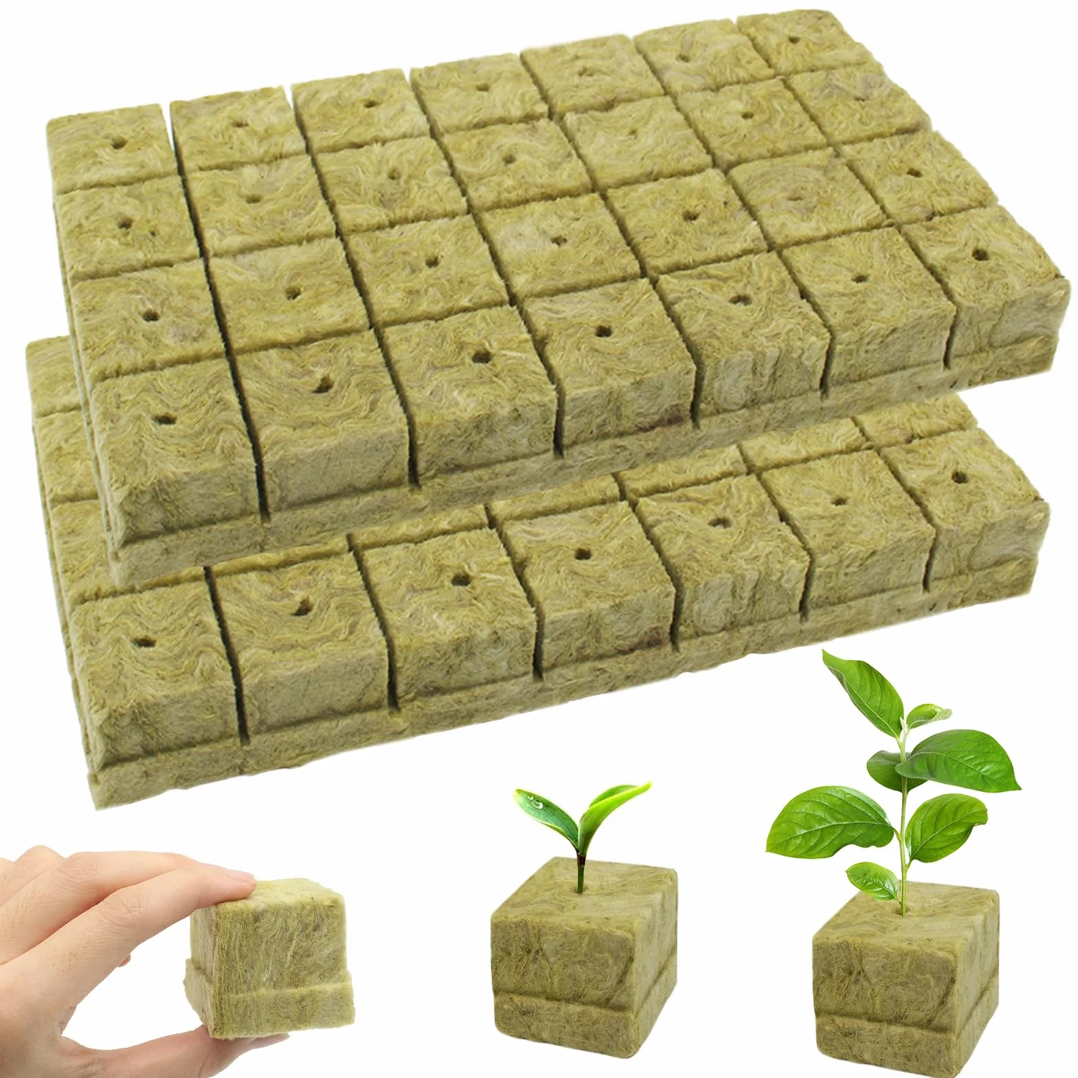 Rockwool Cube 4 x 4 x 4 cm, 56 szt. wełna mineralna, mata do uprawy sadzonek, klonowania