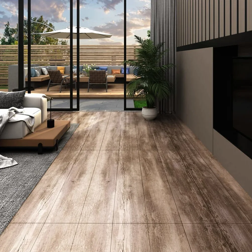vidaXL Samoprzylepne panele podłogowe PVC, 5,21 m², 2 mm, płowe drewno