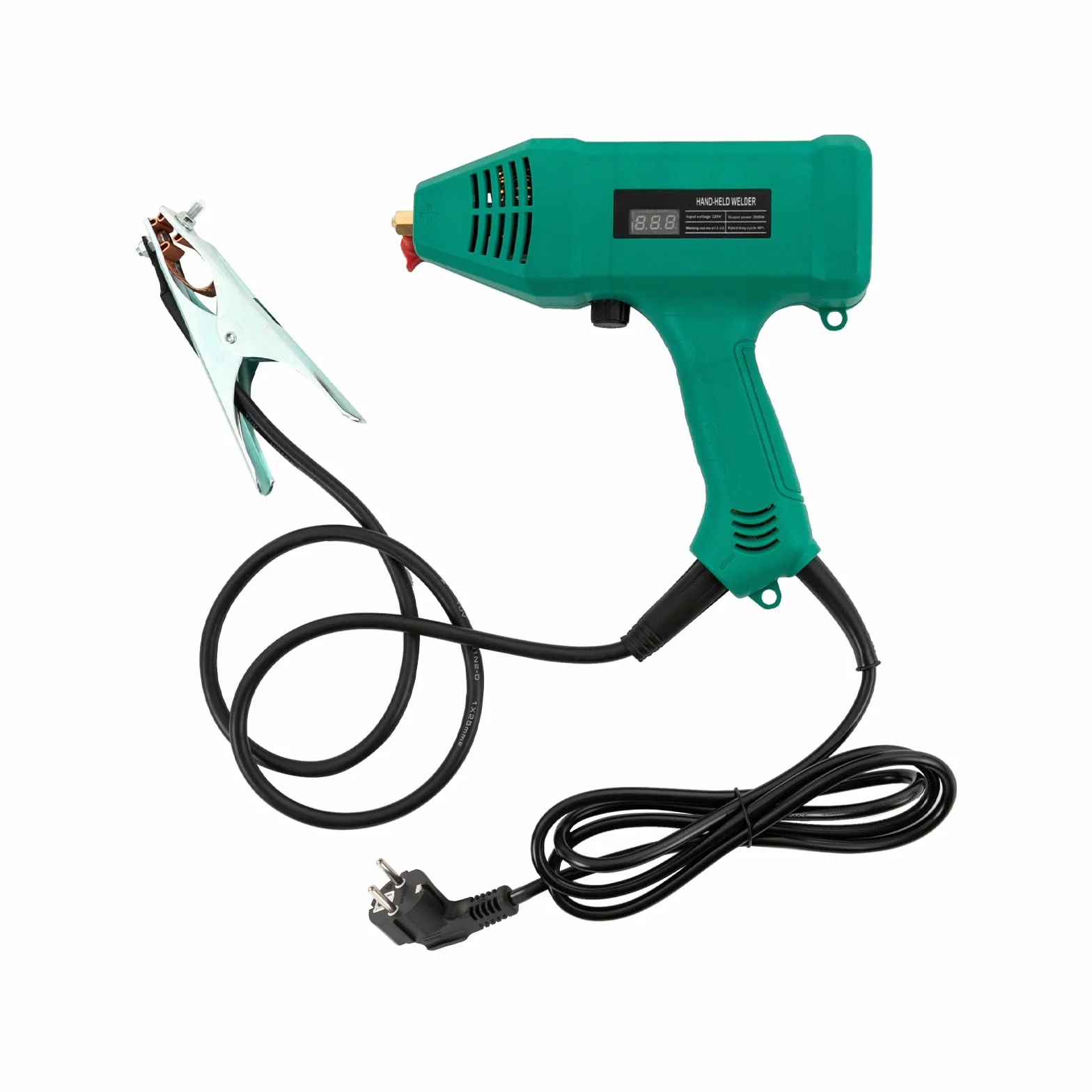 Przenośna spawarka ręczna 220 V/3000 W, spawarka łukowa, cyfrowy pistolet spawalniczy z wyświetlaczem LED