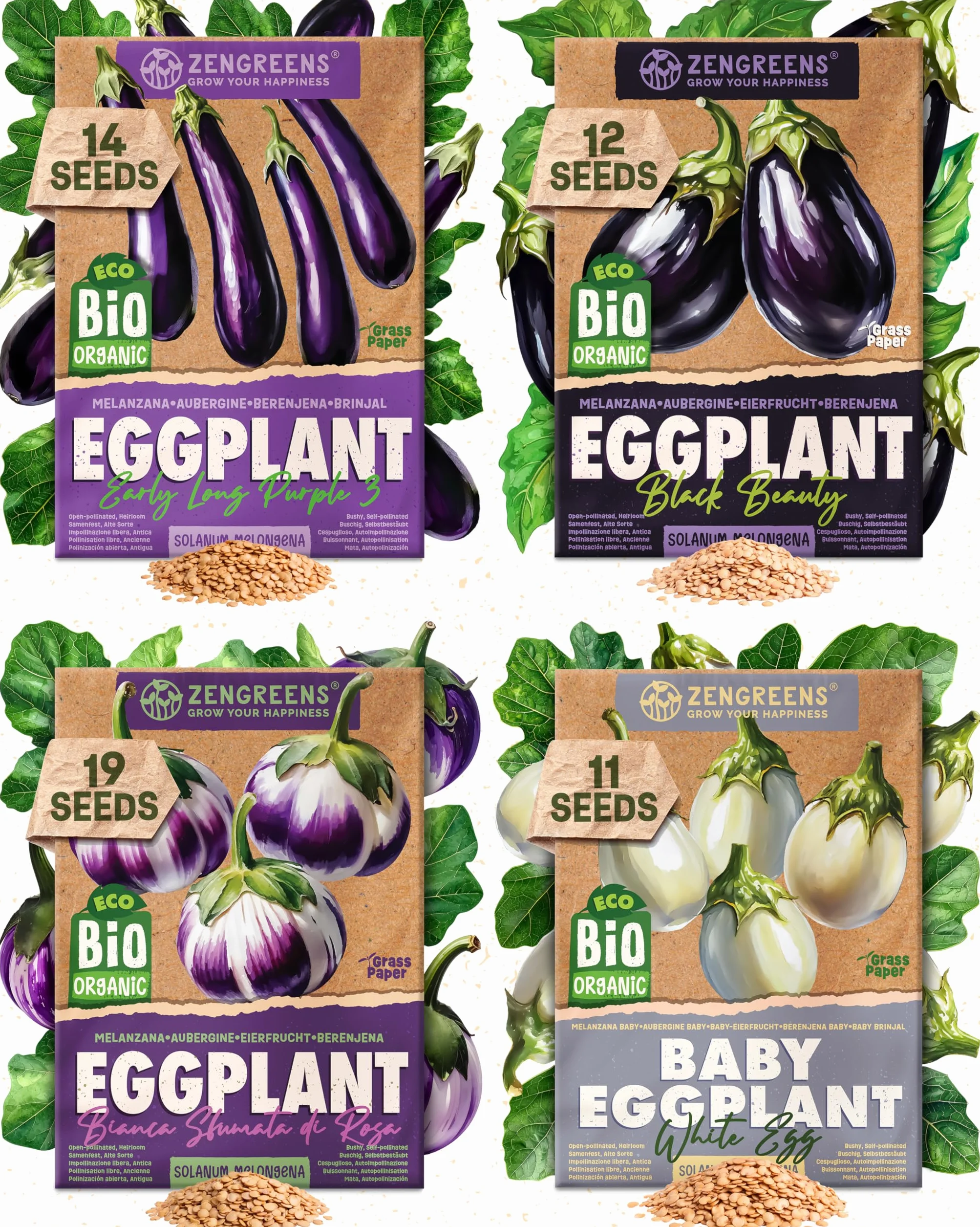 Organiczny Bakłażan Zestaw Nasion 6szt ZenGreens