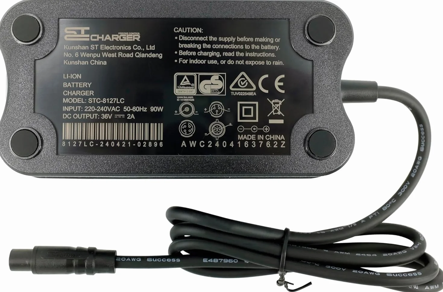 PowerSmart® Ładowarka 2 A do akumulatorów 36 V Qwic Urban Bicycle Battery 300 Wh BA00090