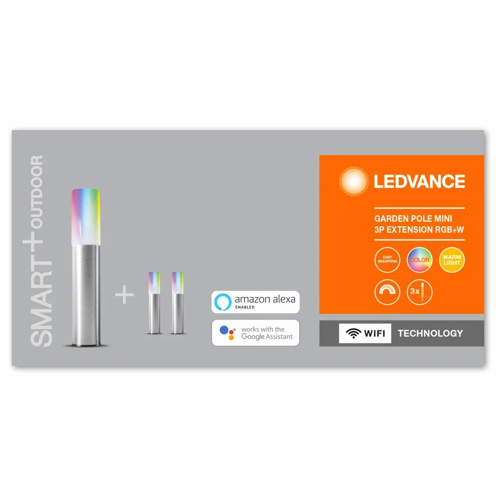 LEDVANCE Oprawa oświetleniowa ogrodowa typu smart LED: for uziemienie, SMART+ GARDEN POLE / 1,90 W, 220…240 V, RGBW, 3000 K, materiał: stainless steel, IP65