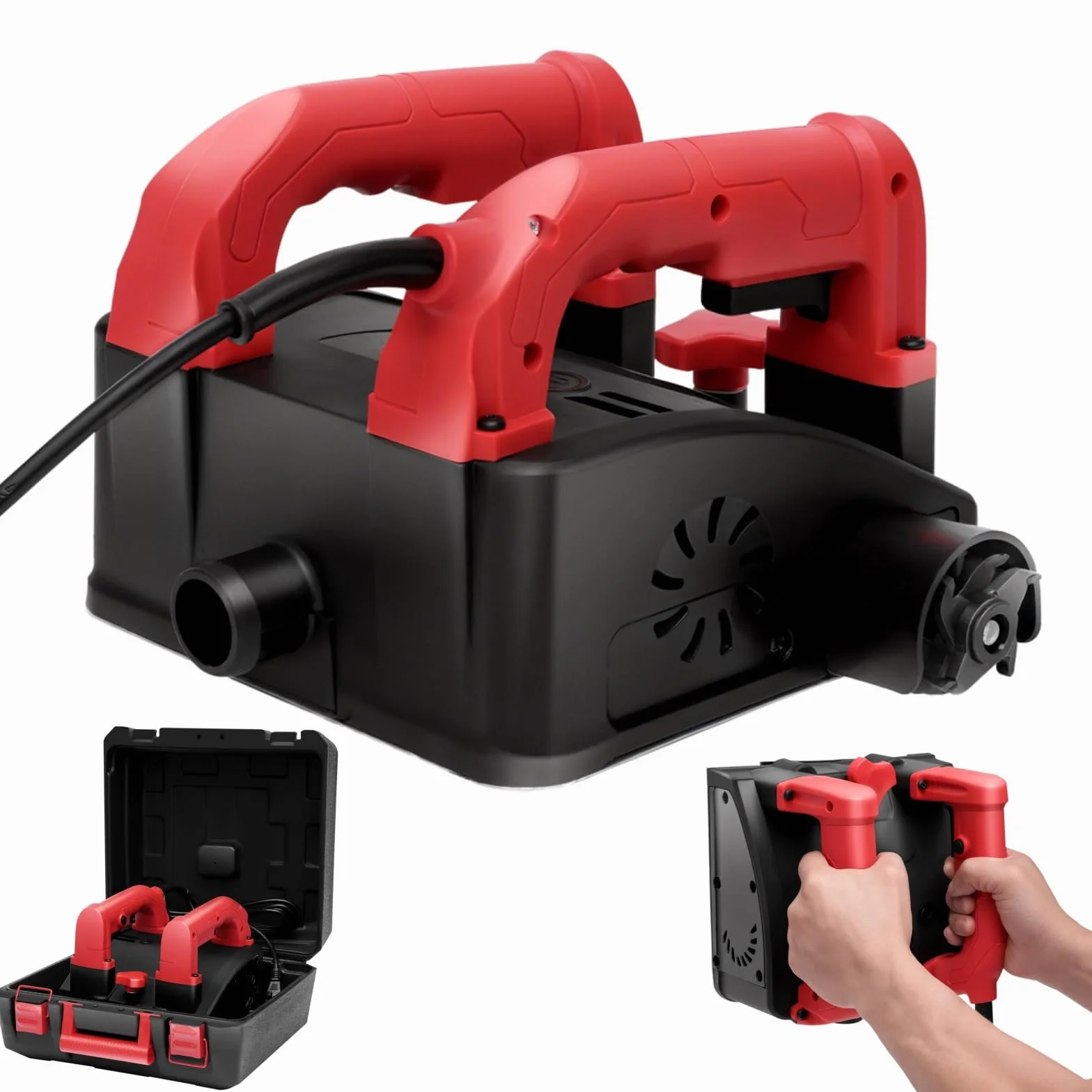 Elektryczna frezarka tynkowa, strug ścienny, 1200 W, do betonu – frezarka walcowa, do renowacji, 4000 obr./min, 1-4 mm, frezarka do renowacji, walców, szlifierek, frezarka walcowa, 24,5 × 22 ×