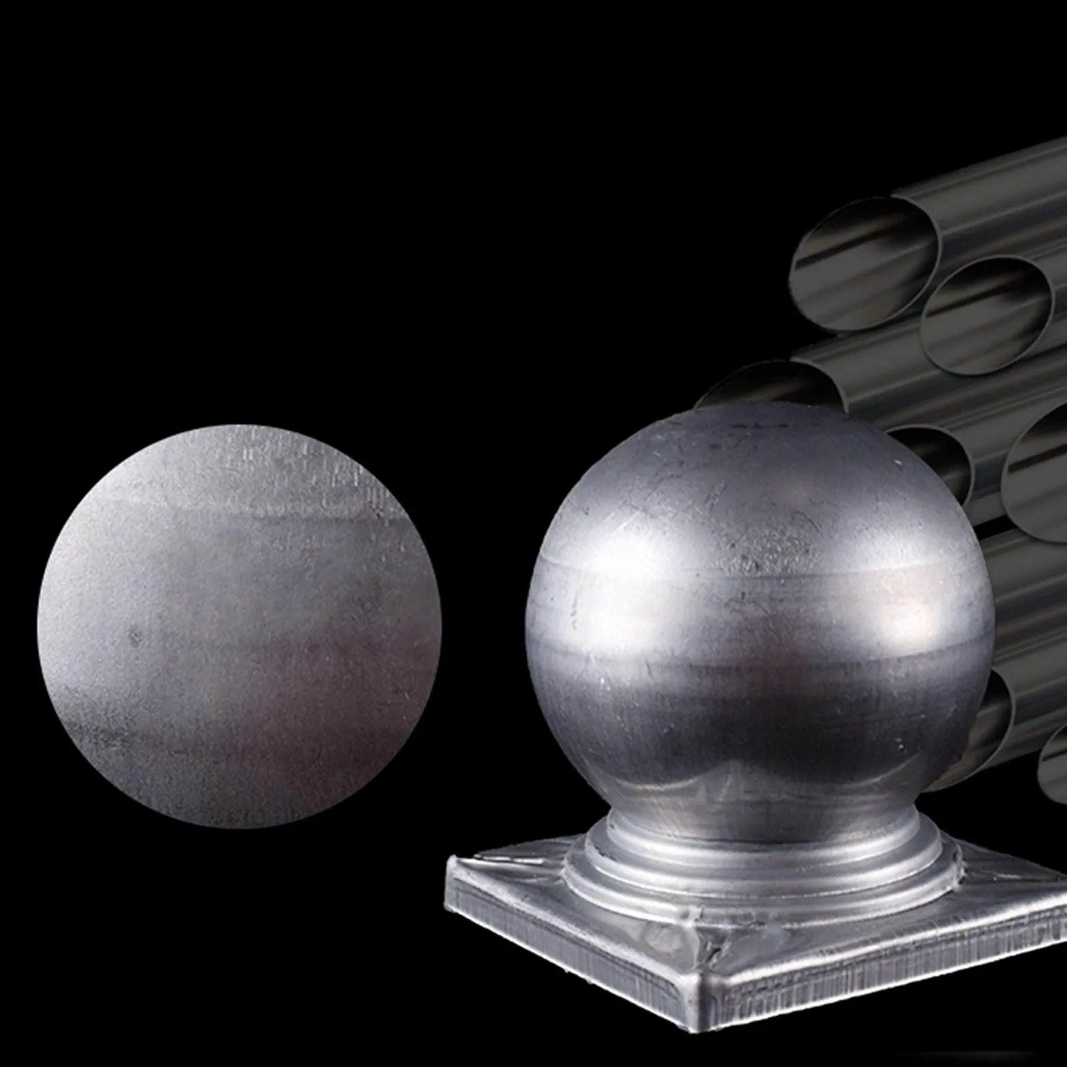 Ocynkowane, 8 sztuk kuli, 120 x 120 mm, nasadki słupkowe do tarasu ogrodowego, dekoracyjna nakładka na kule do ogrodzeń drewnianych i metalowych
