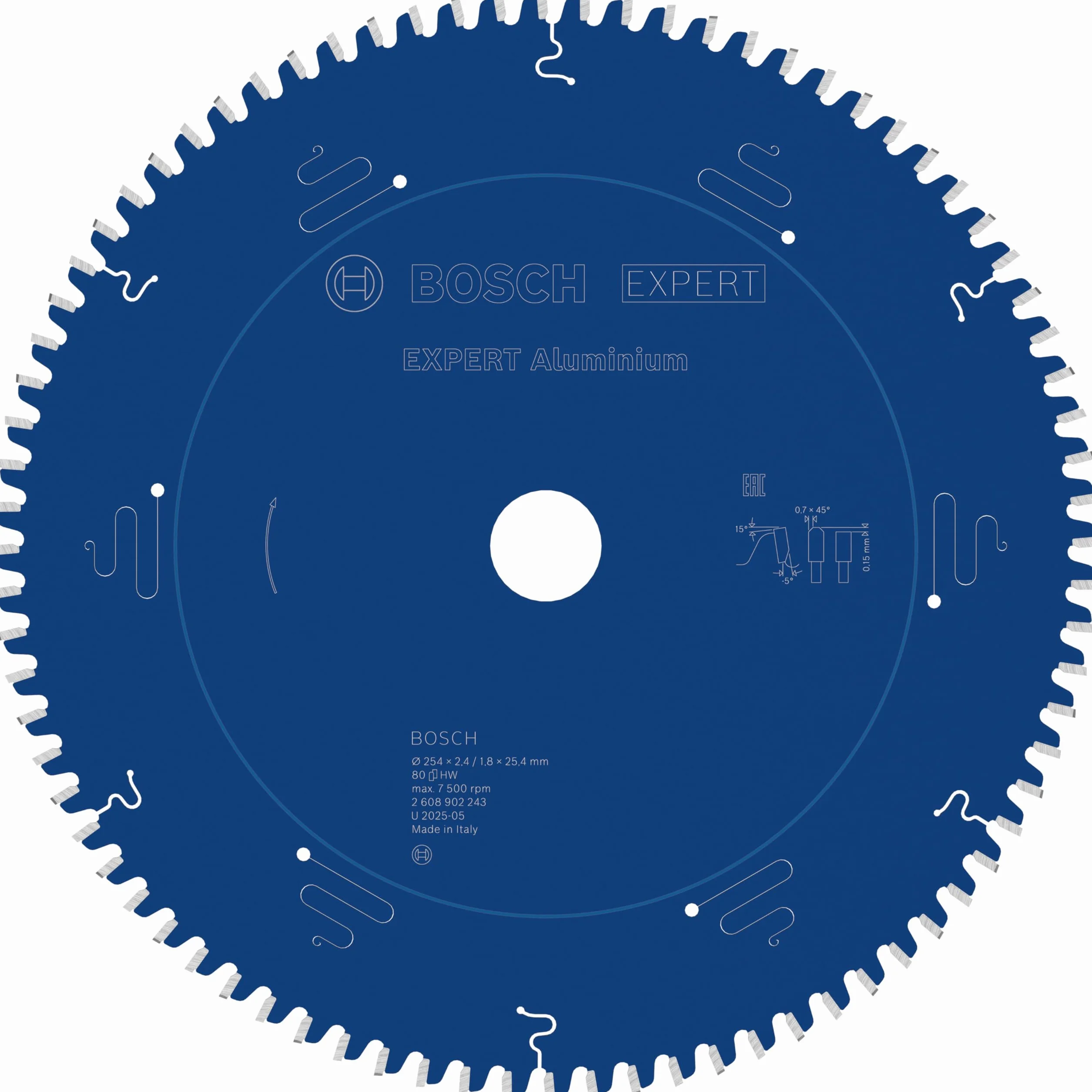 Bosch 1x Tarcza pilarska EXPERT Aluminium do przewodowych pilarek stołowych (do Aluminiowy, Ø mm, Professional Akcesoria Przewodowa stołowa pilarka tarczowa)