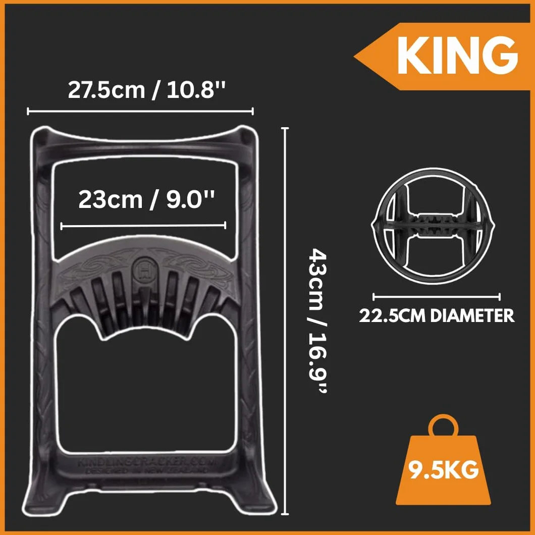 Kindling Cracker King Rozdzielacz do kłód XL z żeliwa pochodzącego z recyklingu