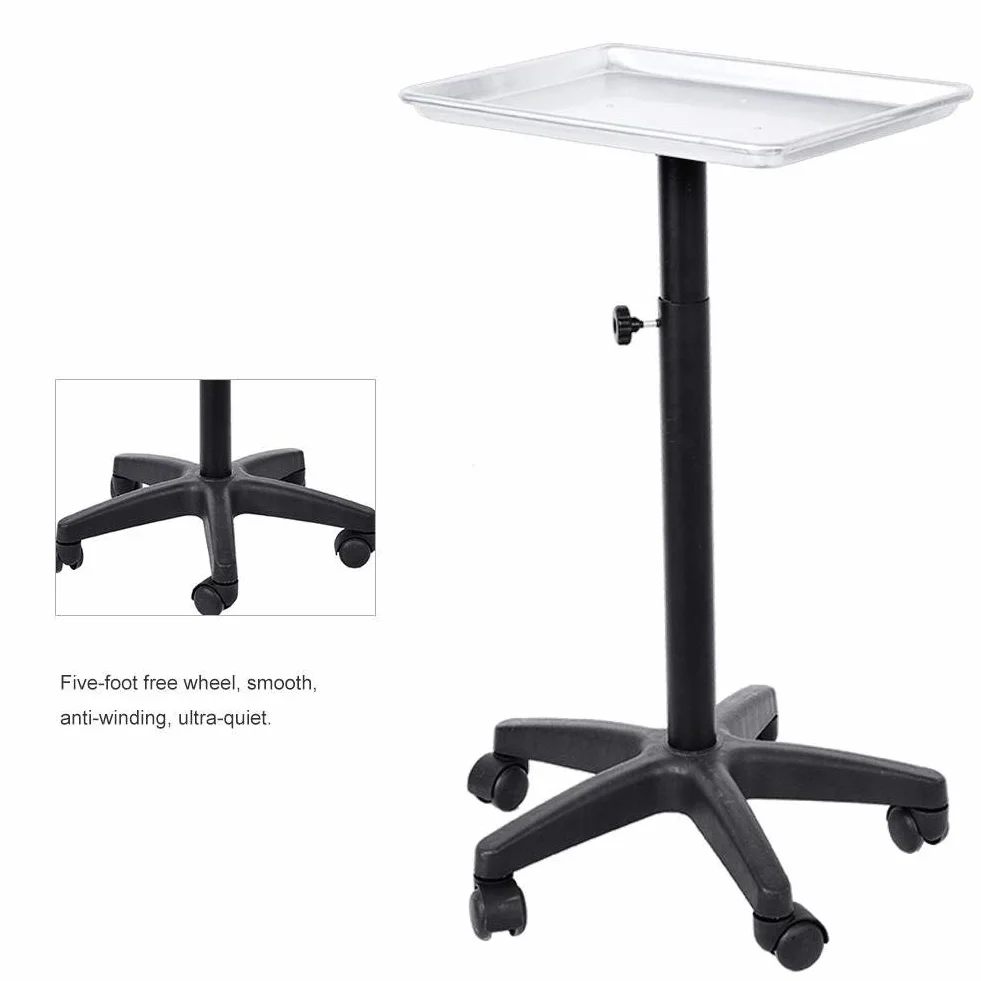 Wózek do przechowywania fryzjera, wózek do salonu na kołach aluminiowych, taca na narzędzia mobilne na kółkach Taca na narzędzia do fryzjera Kosmetyczka Tattoo Beauty Manicure 45 x 33 x 65 cm