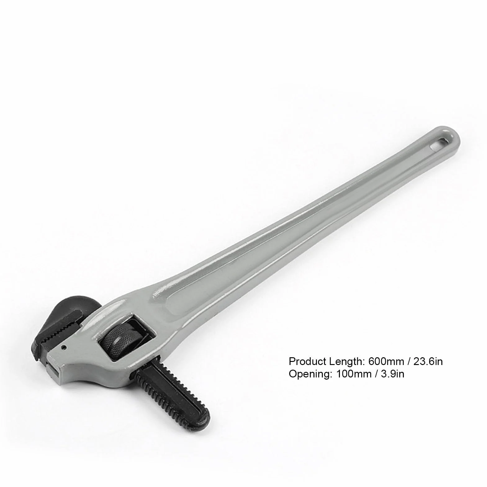 Aluminiowy Klucz do Rur Odgięty, Regulowany Rozstaw Szczęk, Wytrzymały Uchwyt Klucz Hydrauliczny Narzędzie dla Hydraulików ze Szczękami ze Stali Kutej Matrycowo dla Monterów Rur