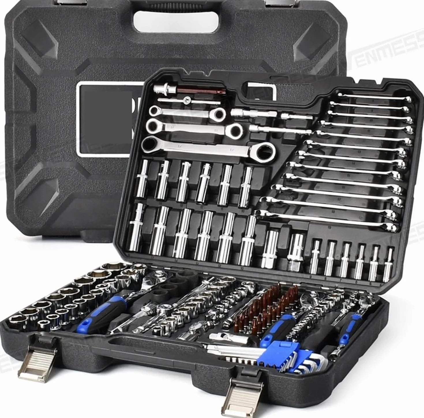 Zestawy narzędzi ręcznych do napraw samochodowych Zestaw narzędzi dla mechaników, rozmiary napędów 1/2, 1/4, 3/8, mieszane klucze nasadowe do użytku domowego, łatwe w użyciu wljdp240511 (kolor: 37 s