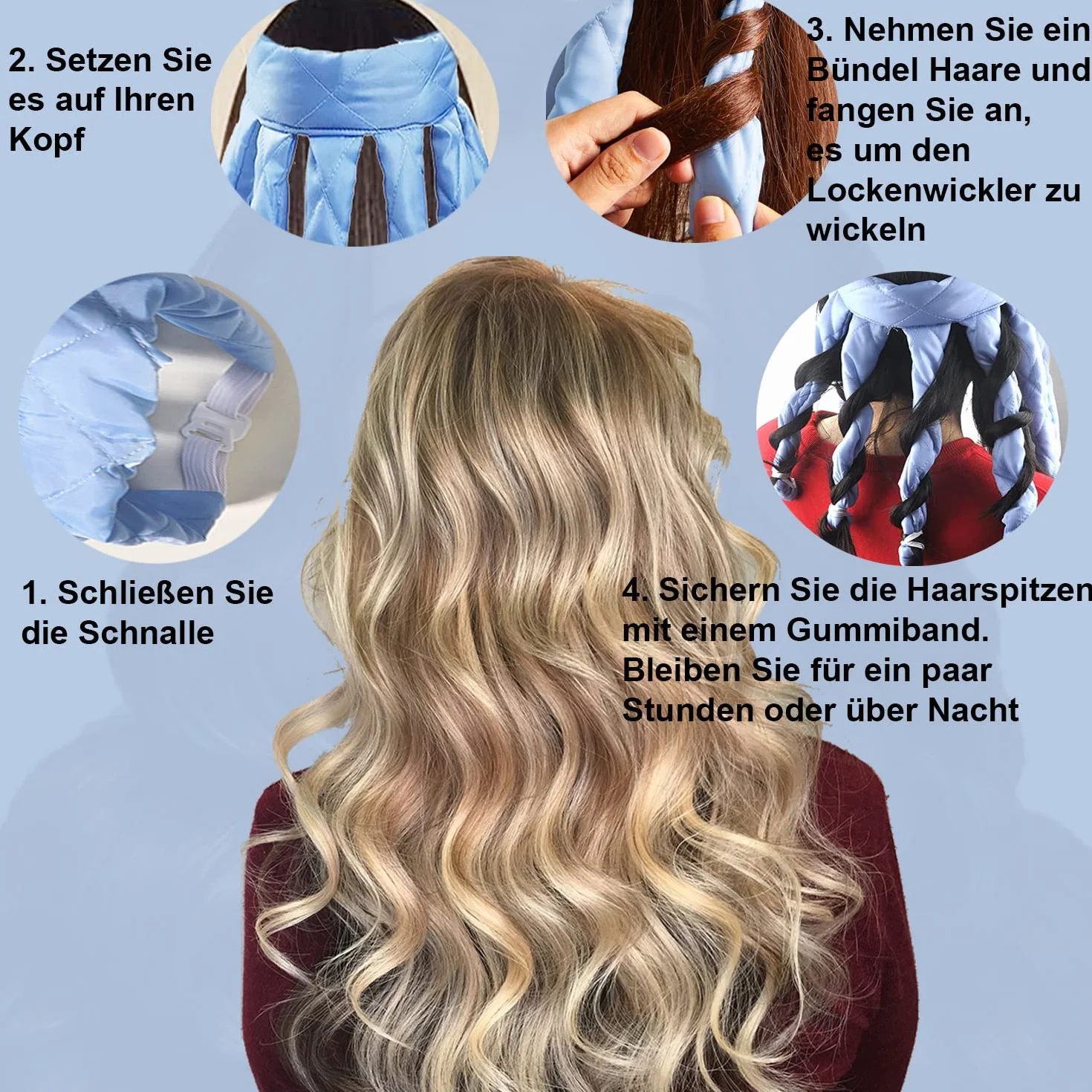 Heatless Curlers opaska na głowę, ośmiornica, lokówka do włosów na noc, bez wysokiej temperatury, do długich i średnich włosów, jedwabna taśma, miękka opaska na czoło, falowane narzędzia dla kobiet i