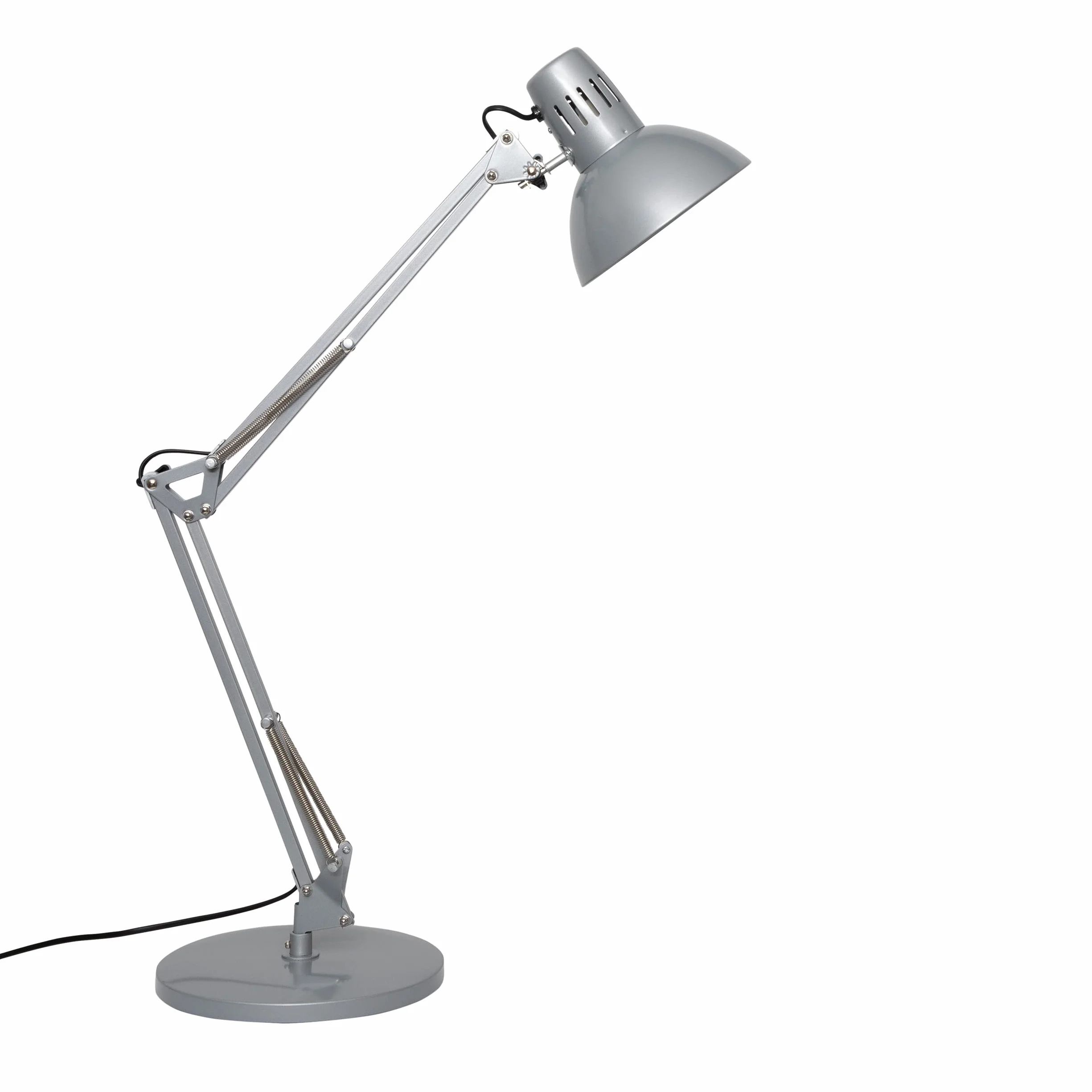 MAUL Lampa Biurkowa Led MAULstudy Regulowana Lampa Stojąca z Ramieniem Przegubowym do Biura, Gabinetu i Biurka Elegancka Lampa Biurowa z Metalu Ekskluzywne Żarówki Led Srebrna | bezpośrednie światło na podłogę, ciężka podstawa odporna na zarysowania, podw