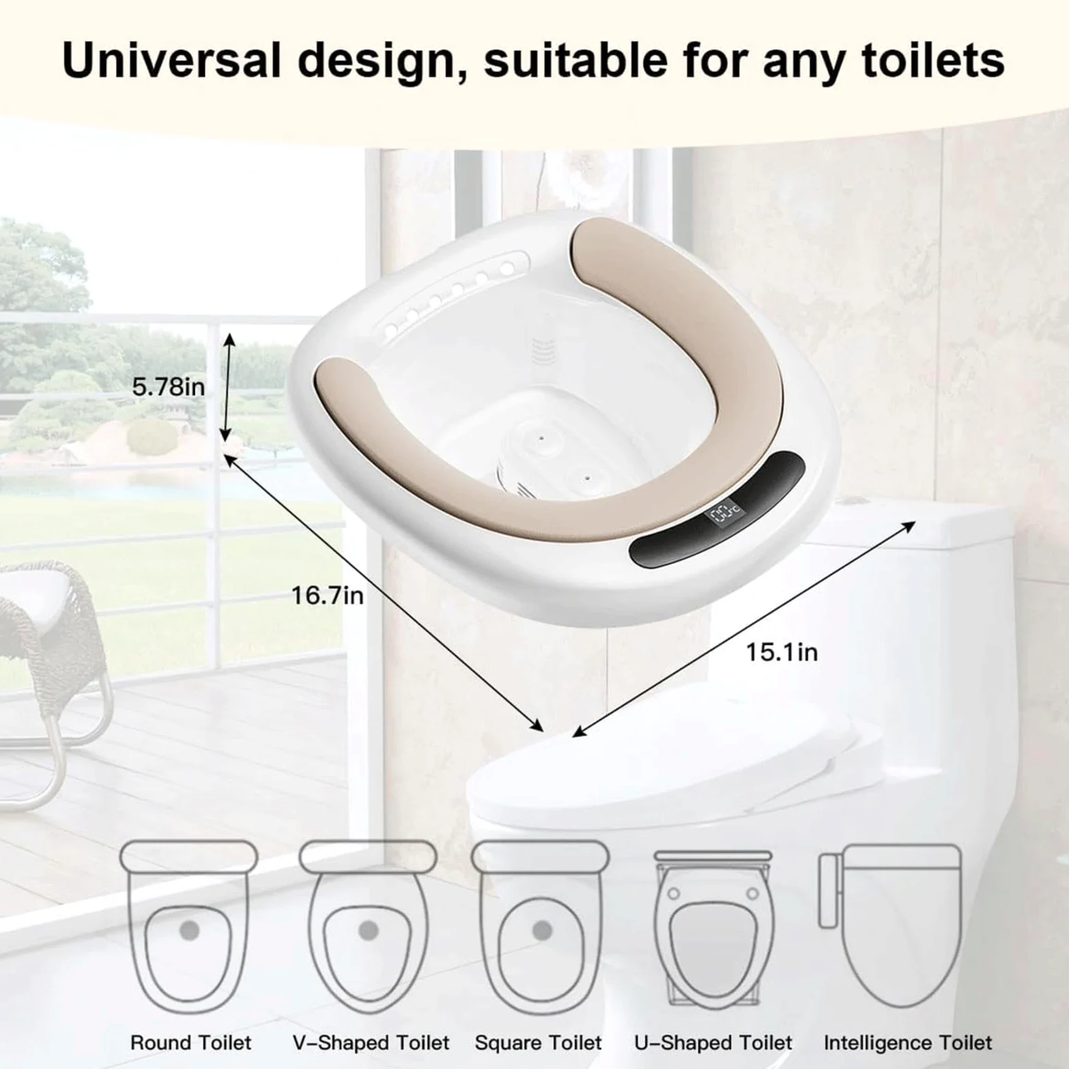 Przenośny bidet do toalety – elektryczny bidet z podwójnym przepływem wody z 3 trybami, zapobiegający przelewaniu, idealny do pielęgnacji poporodowej i łagodzenia hemoroidów, wygodny dla kobiet w
