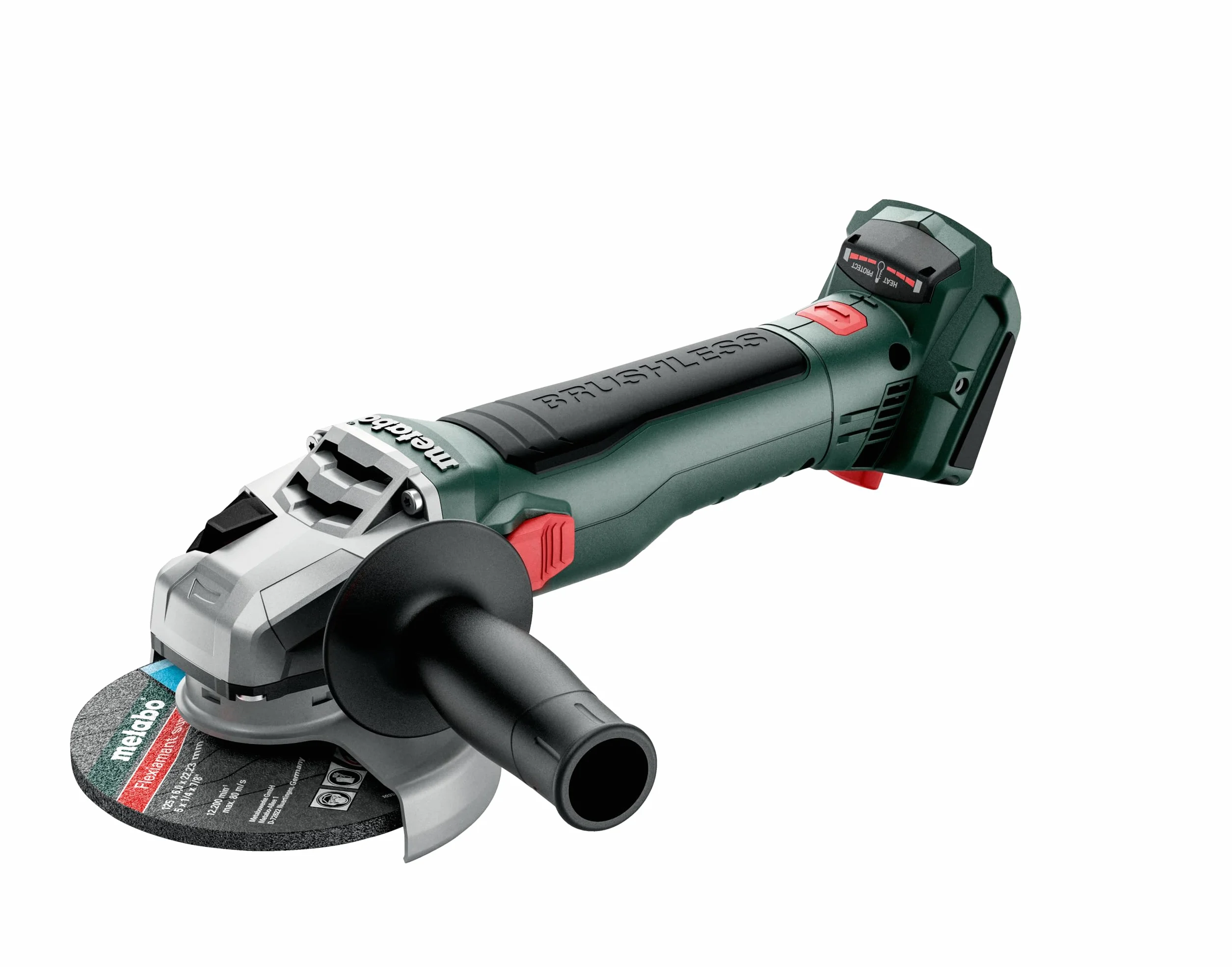 Metabo Akumulatorowa szlifierka kątowa W 18 LT BL 11-125 – 613052840 – 18 V – szlifierka z mocnym silnikiem bezszczotkowym – bez akumulatora i ładowarki | Mocna szlifierka do betonu, drewna i metalu, bezszczotkowa maszyna bez akumulatora i ładowarki, w Me