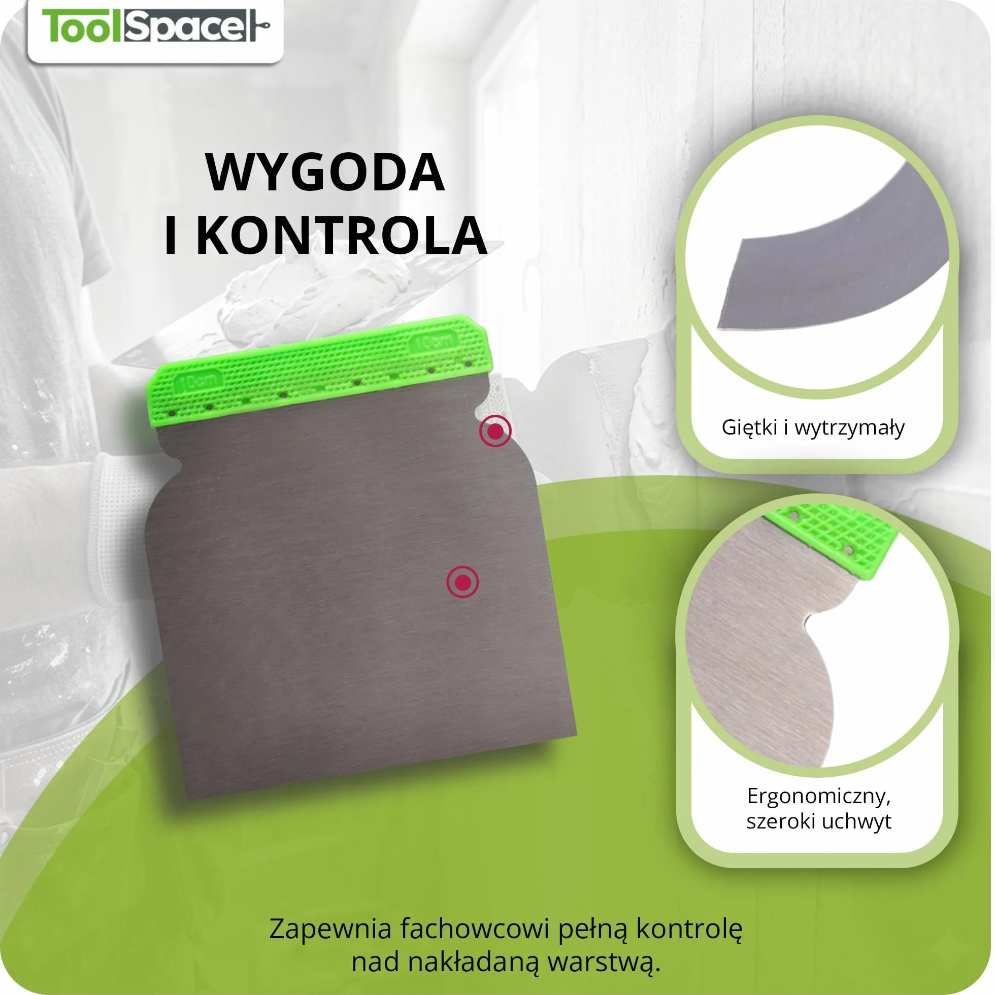 ToolSpace Szpachelka Japońska Elastyczna Zestaw 4 Sztuki Stal Nierdzewna 50 80 100 120 Mm Do Gładzi Szpachlowania Wykończenia Ścian 150 200 Mm Profesjonalny Komplet