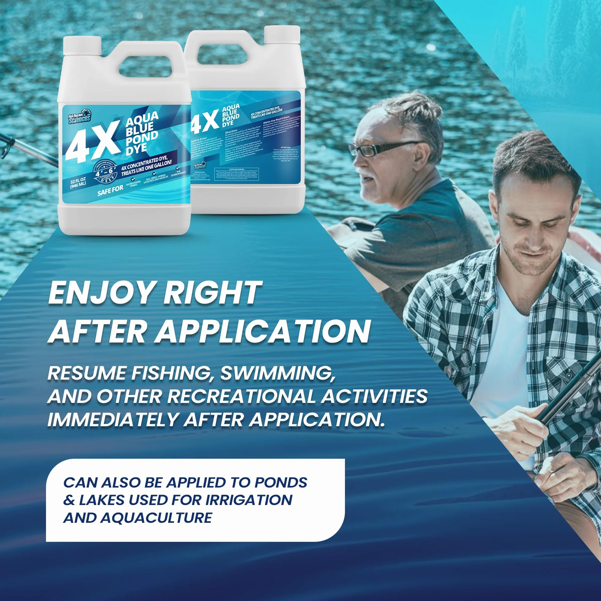 Aqua Blue Pond Dye 4X koncentrat barwnik do jeziora i stawu niebieski
