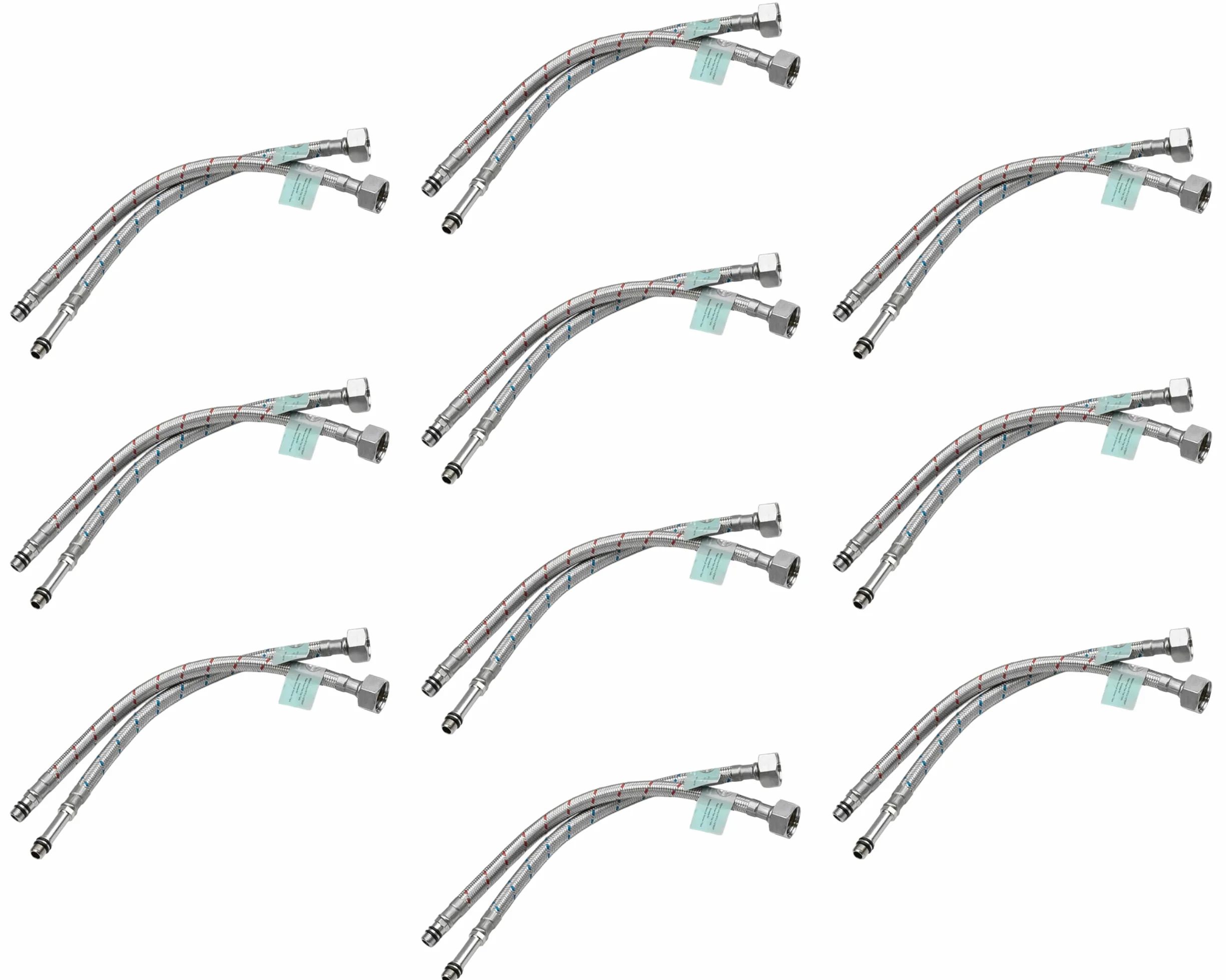 2 x M10 x 1/2 BSP (300 mm) elastyczne złącza kranowe | zlewozmywak kuchenny / umywalka łazienkowa monoblokowy mikser rury elastyczne ogony (krótki męski koniec)