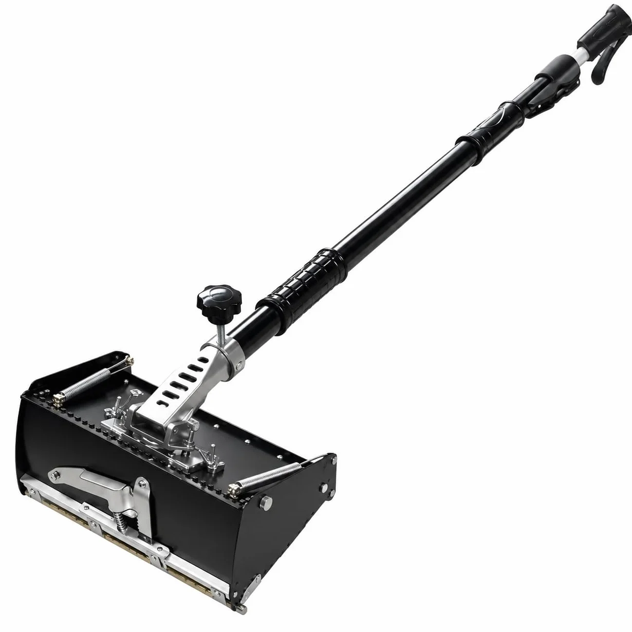 Zestaw narzędzi do wykańczania płyt kartonowo-gipsowych z teleskopowym uchwytem 106-165 cm, 25 cm | Zawiera trzy płaskie skrzynki ze stopu aluminium z podwójnymi sprężynami i regulacją kąta 120° do ścian i sufitów.