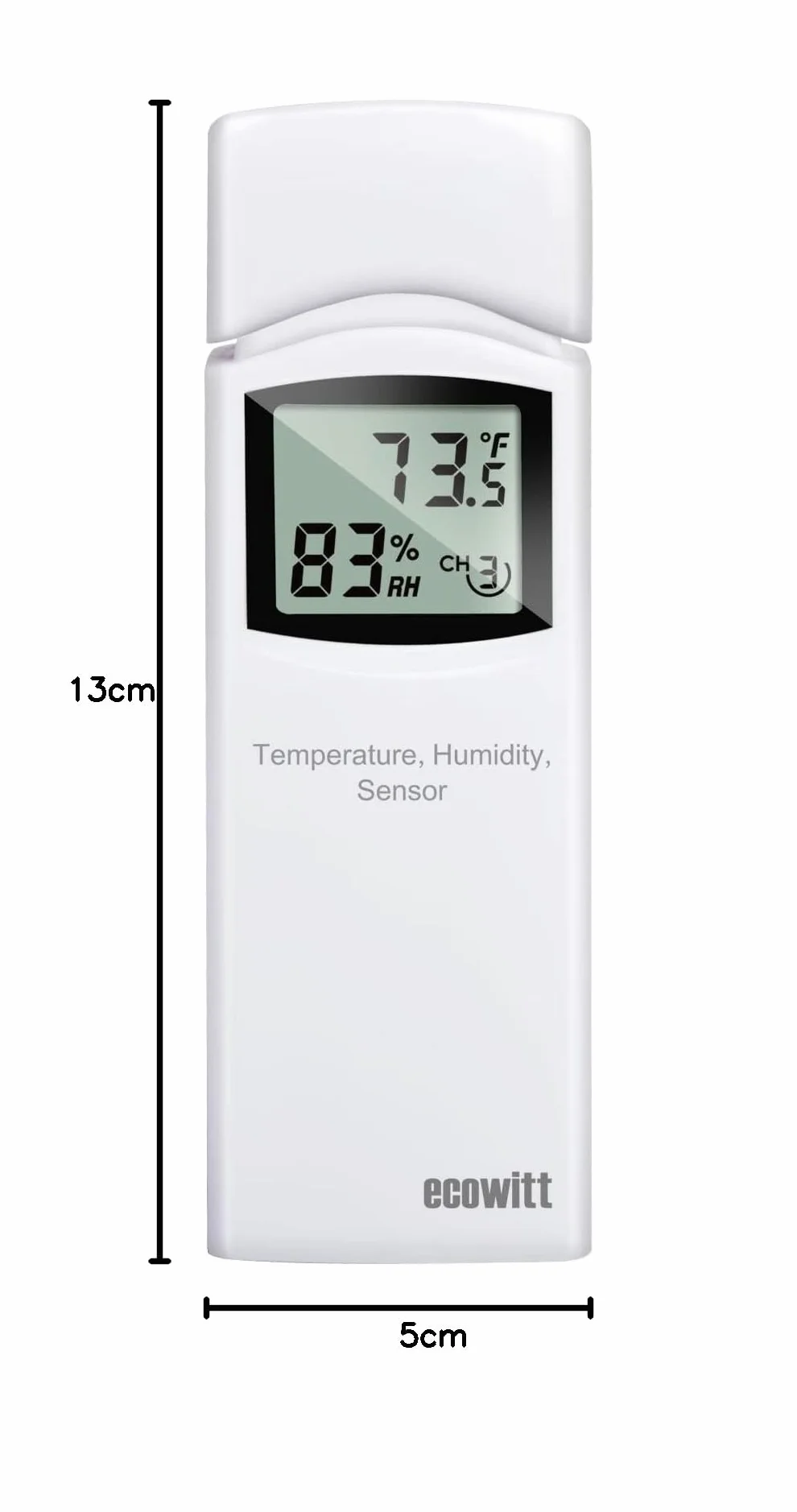 ECOWITT Bezprzewodowy wielokanałowy termometr i higrometr, wewnętrzny i zewnętrzny miernik temperatury i wilgotności z wyświetlaczem LCD, zdalne monitorowanie aplikacji WH31