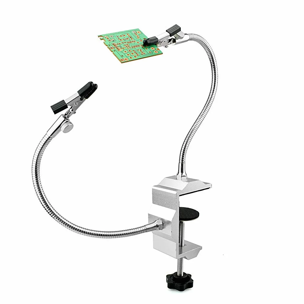 Elastyczny uchwyt na lutownicę z dwoma elastycznymi ramionami uniwersalnymi do spawania typu "zrób to sam", typ PCB, model Making Electronic Repair