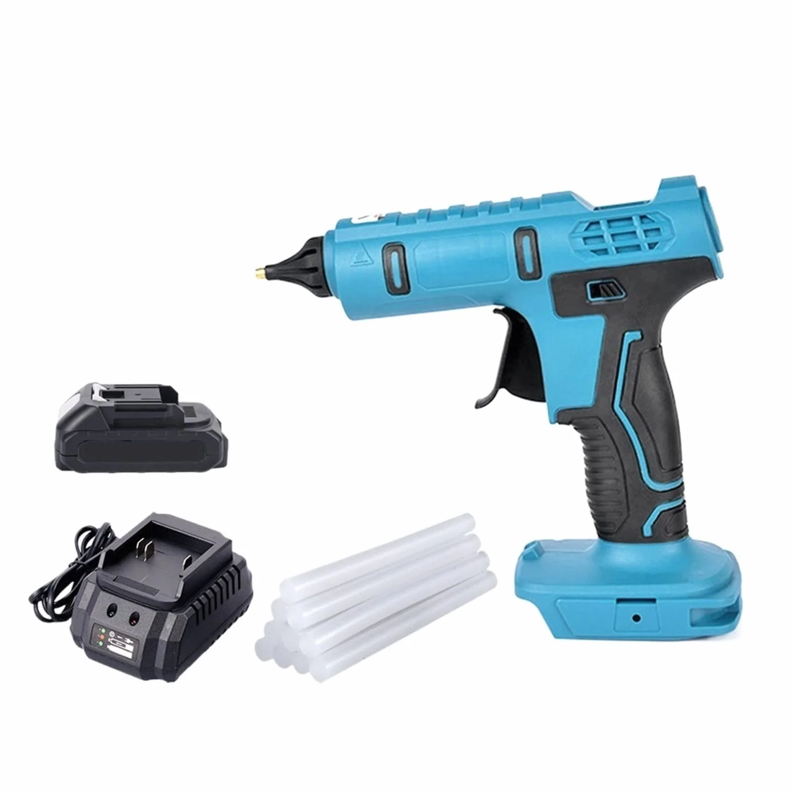 Bezprzewodowy Pistolet Do Klejenia Na Gorąco Z 10 Szt. 11mm Kleje W Sztyfcie Anti-scald Akumulator Home DIY Narzędzie Do Naprawy Baterii(1Battery 2.0A)