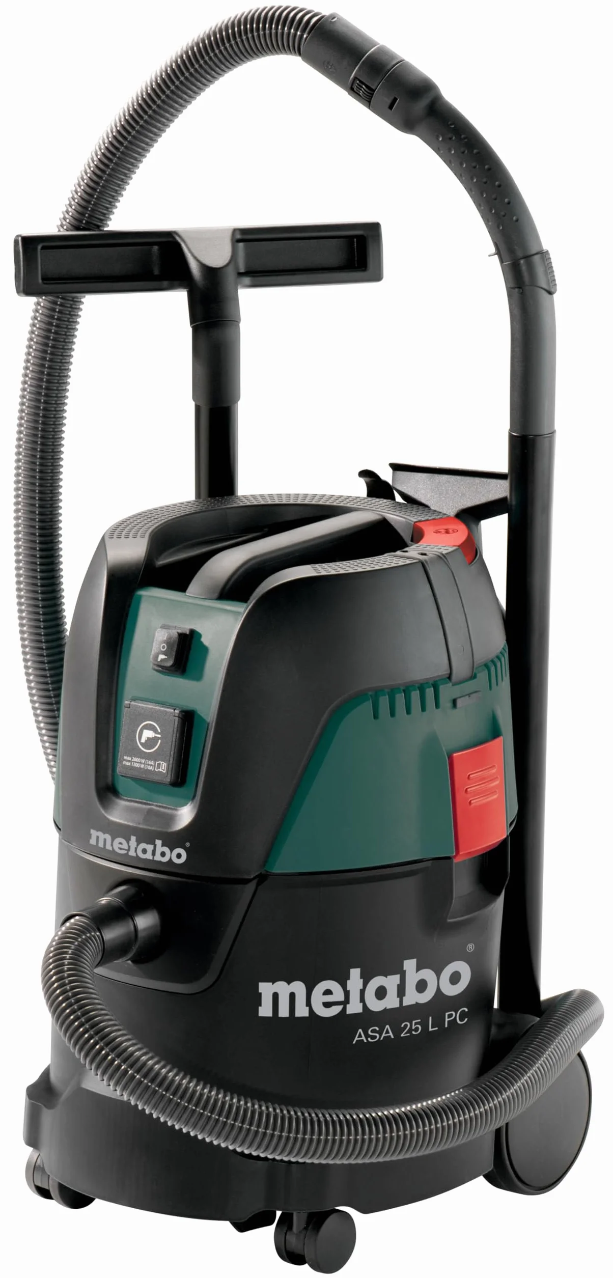 Metabo odkurzacz uniwersalny ASA 25 L PC – 602014000 – Odkurzacz do pracy na mokro i sucho z manualnym czyszczeniem filtra – Długość kabla 7,5 m