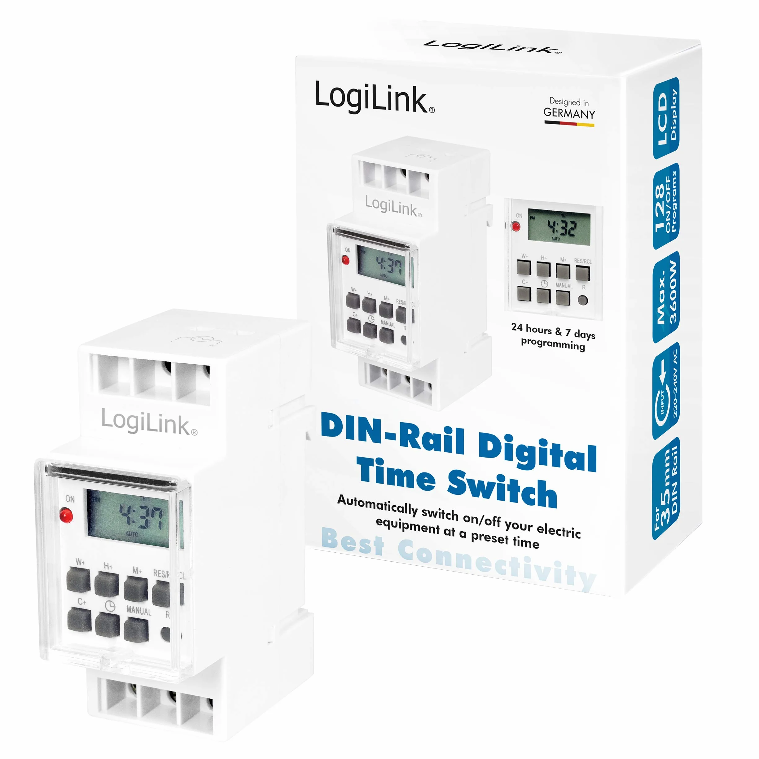 LogiLink ET0010 programator czasowy z wyświetlaczem LCD