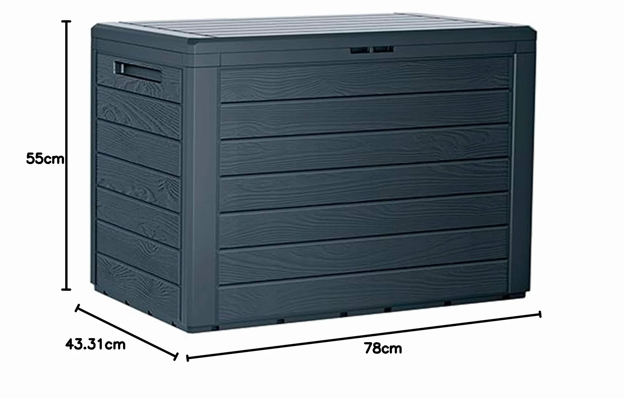 Prosperplast Skrzynia Ogrodowa 190 Litrów Drewniana Z Antracytu 78x43,3x55 cm