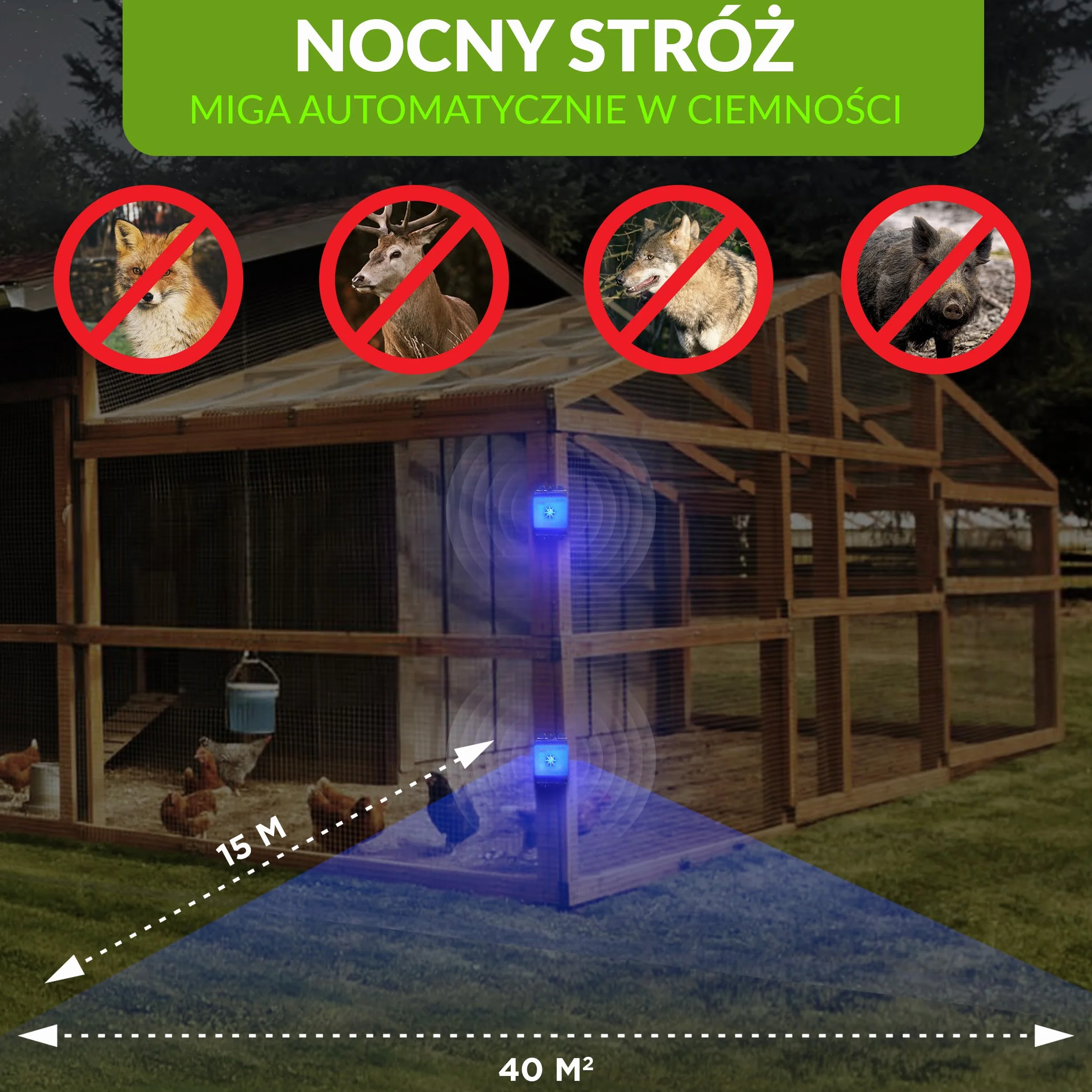 ISOTRONIC Ultradźwiękowy odstraszacz myszy i szczurów 40 m² LED