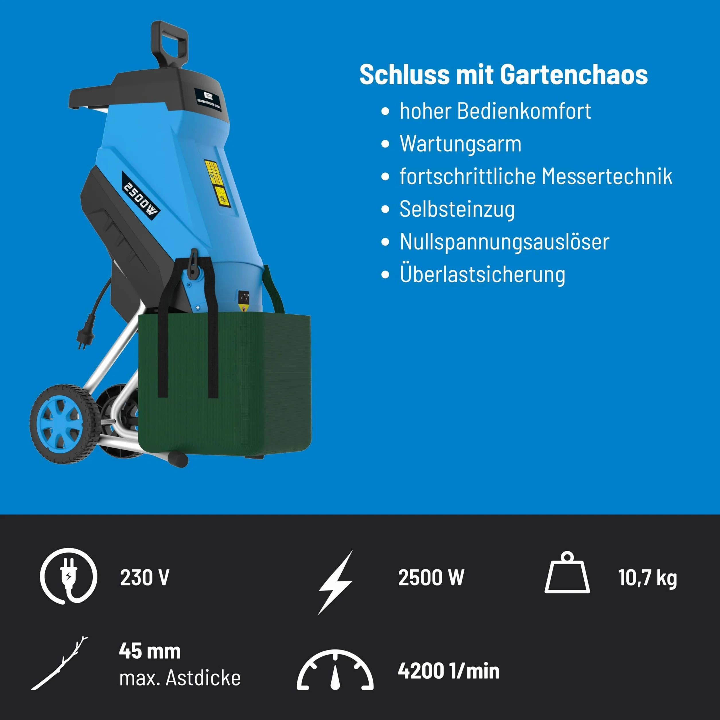 Güde Rozdrabniacz ogrodowy GH 2501 2500 W 45 mm