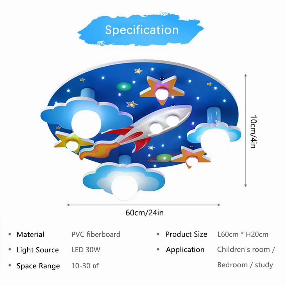 Universe rakieta lampa sufitowa gwiazda oświetlenie dziecięce E27 drewno rzemiosło szkło oświetlenie ultracienka lampa do holu biała lampa LED pokój dziecięcy sypialnia salon pokój dziecięcy kreskówka światła żyrandol