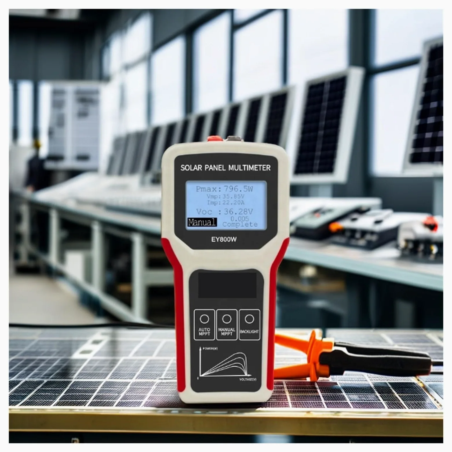 EY800W LCD MPPT Multimetr Panel Słoneczny Tester Panel Słoneczny Inteligentny tester prądu tester napięcia Cyfrowy miernik fotowoltaiczny VOC