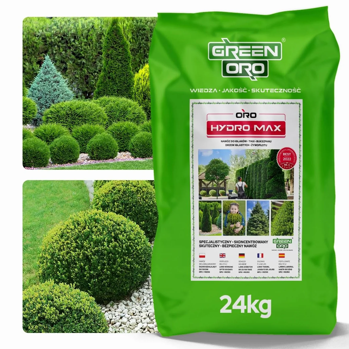 HYDRO MAX 24KG - Długodziałający nawóz do iglaków, żywopłotów i krzewów ozdobnych.