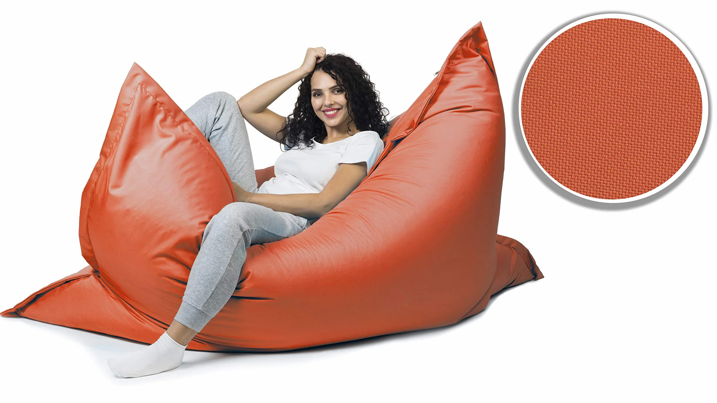 sunnypillow worek do siedzenia XXL, do użytku na zewnątrz i wewnątrz, 180 x 145 cm z wypełnieniem ze styropianu 400 l, dla dzieci i dorosłych, wiele kolorów i rozmiarów do wyboru 180 x 145cm pomarańczowy